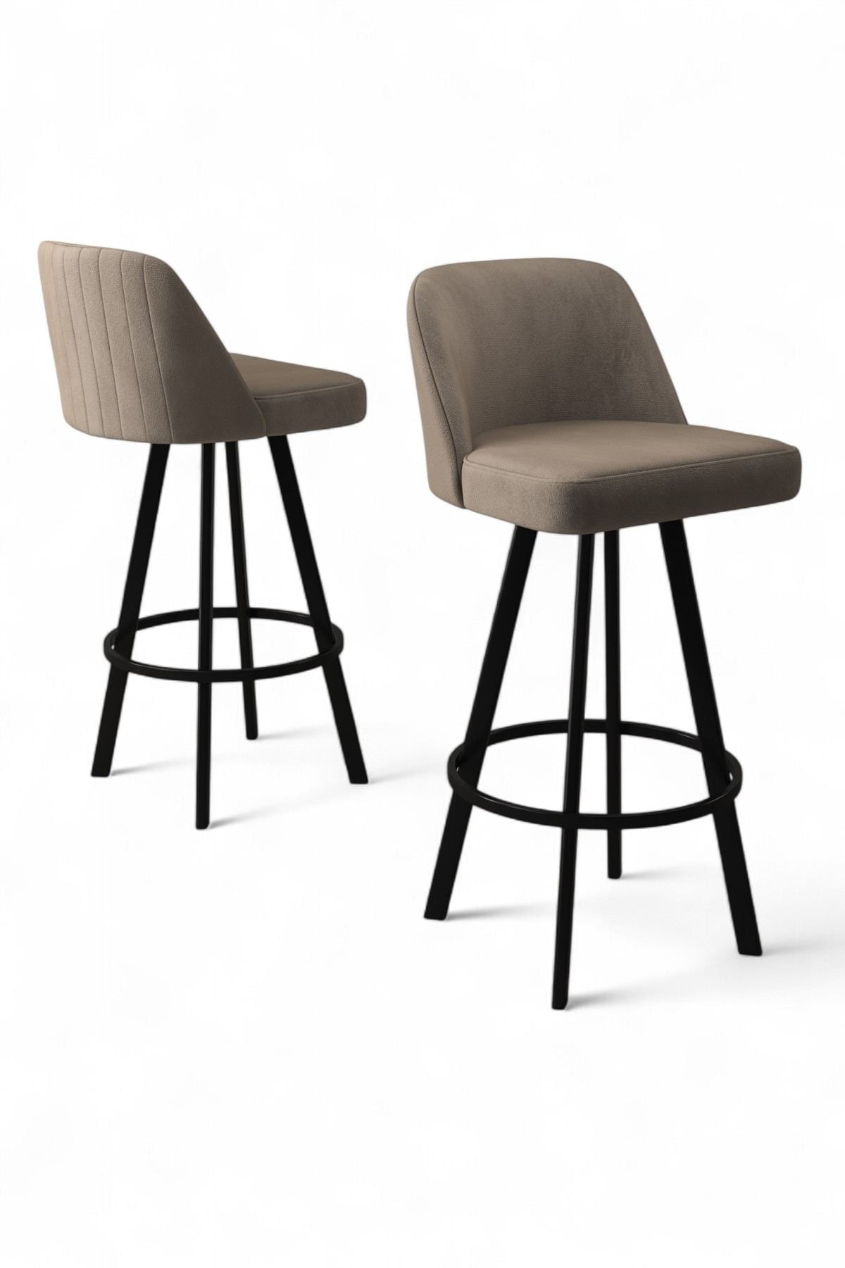 Set scaune bar (4 bucăți) Hanah Home, metal, 44 x 42 x 105 cm, cappuccino/negru, 240CHR1881 — imaginea 2