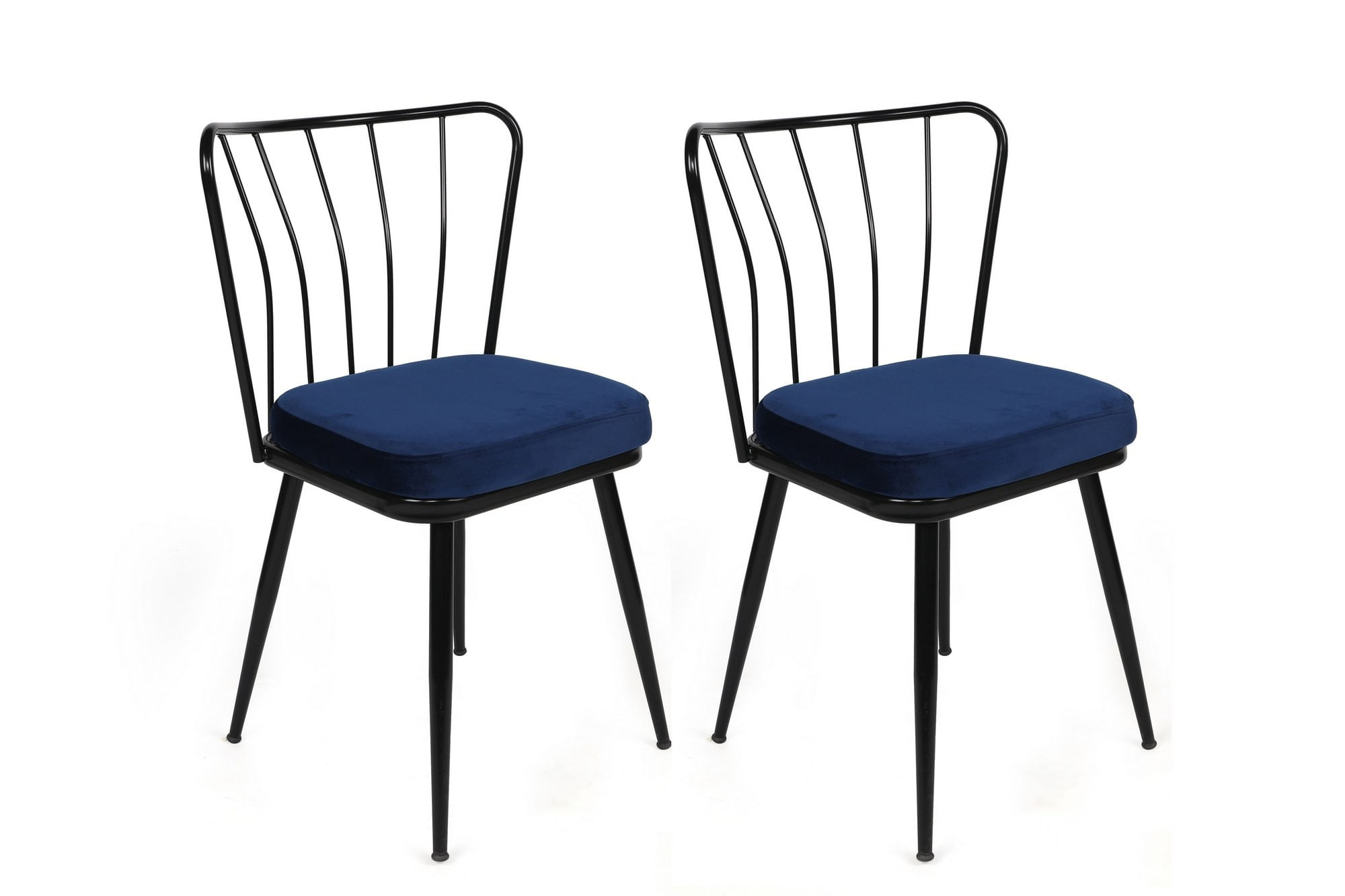 Set scaune (2 bucăți) Hanah Home, PAL melaminat, 43 x 42 x 82 cm, albastru închis/negru, 974NMB1721 — imaginea 2