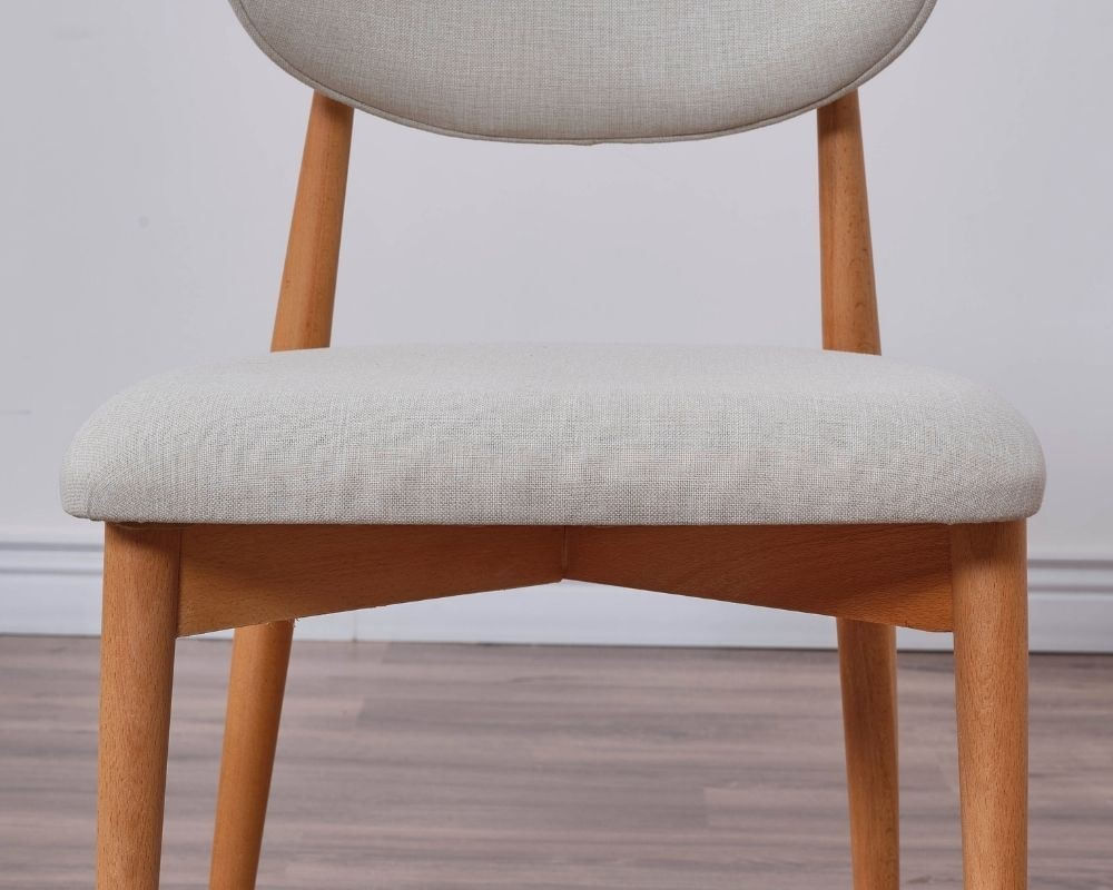 Set scaune (2 bucăți) Hanah Home, 100% poliester și in, 44 x 50 x 81 cm, stejar/bej, 998VOW1203 — imaginea 5