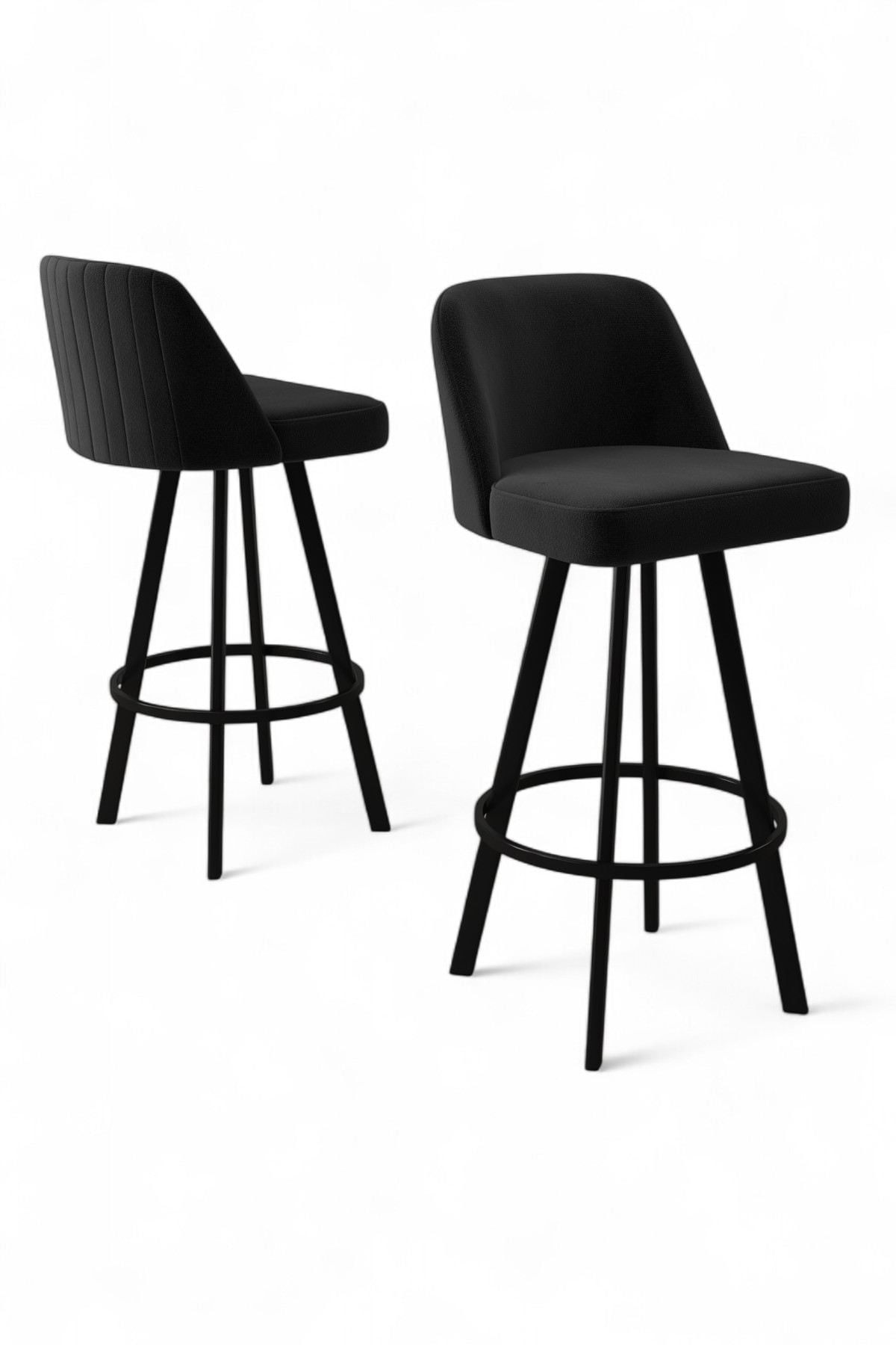 Set scaune bar (4 bucăți) Hanah Home, metal, 44 x 42 x 105 cm, negru, 240CHR1879 — imaginea 2