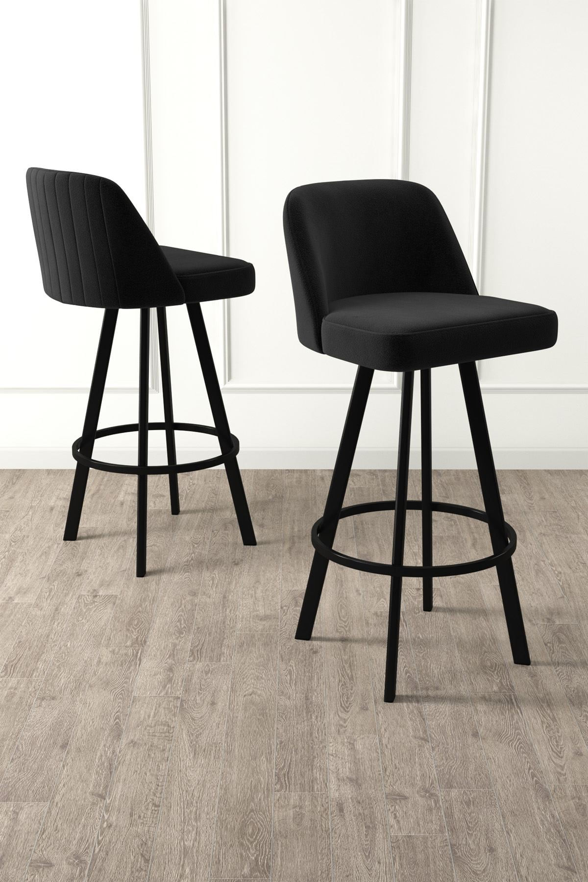 Set scaune bar (4 bucăți) Hanah Home, metal, 44 x 42 x 105 cm, negru, 240CHR1879 — imaginea 3