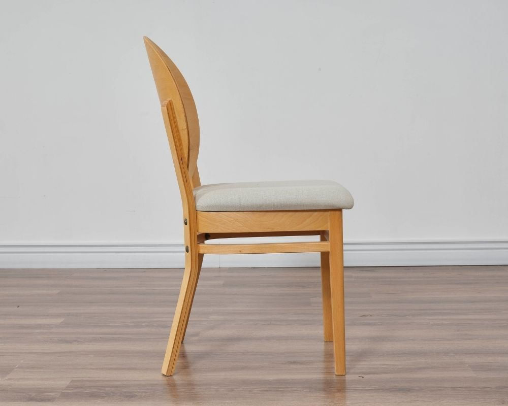 Set scaune (2 bucăți) Hanah Home, 100% poliester și in, 42 x 42 x 87 cm, stejar/bej, 998VOW1205 — imaginea 2