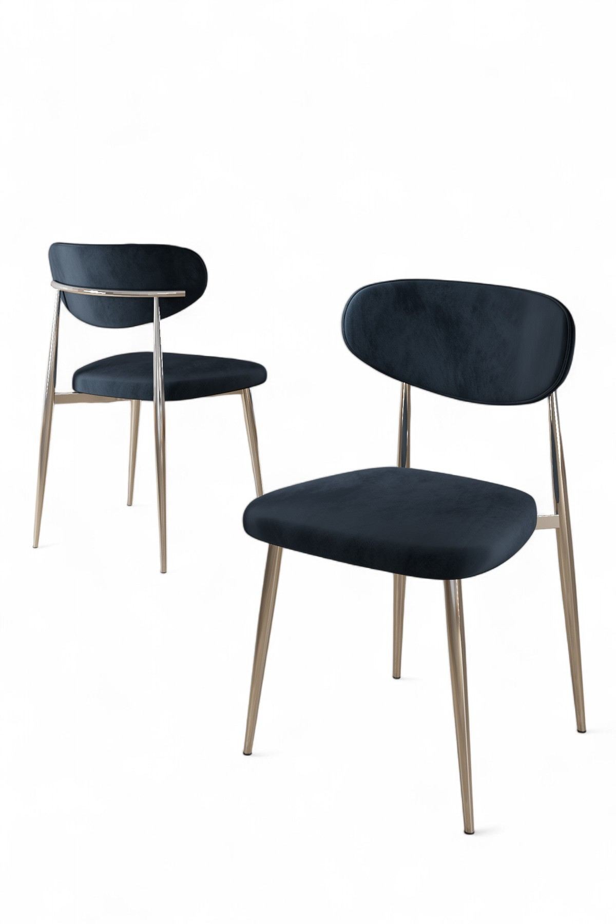 Set scaune (6 bucăți) Hanah Home, placaj, 50 x 47 x 88 cm, antracit/chrome, 240CHR1872 — imaginea 3