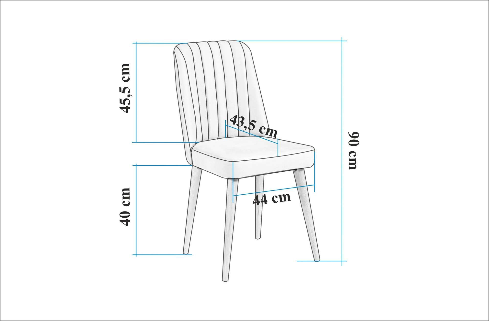 Scaun Hanah Home, PAL melaminat, 47 x 44 x 90 cm, nuc/albastru închis, 869VEL8186 — imaginea 3