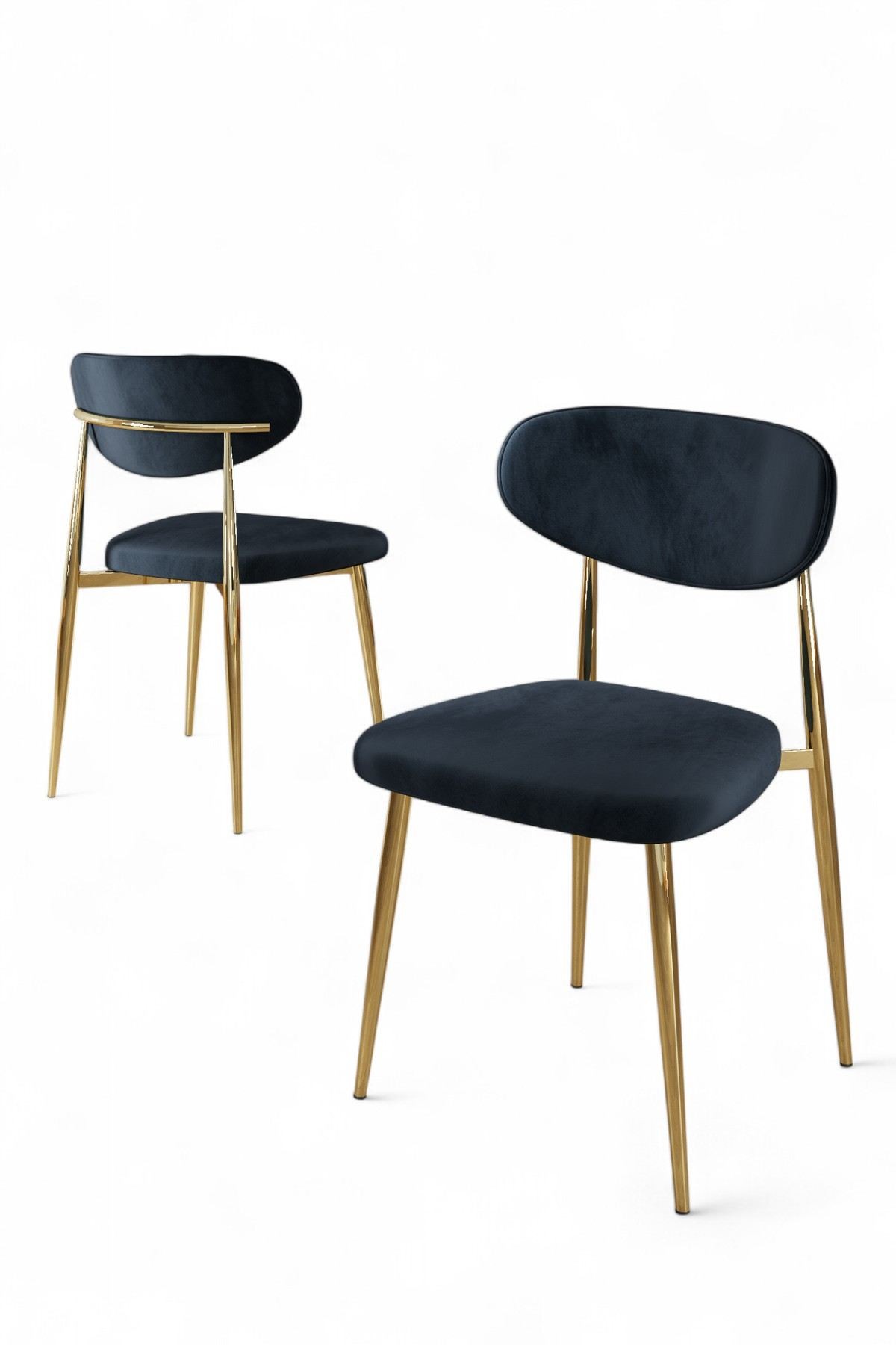 Set scaune (6 bucăți) Hanah Home, placaj, 50 x 47 x 88 cm, antracit/auriu, 240CHR1867 — imaginea 2