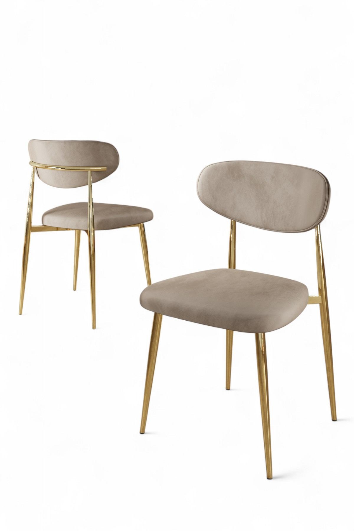 Set scaune (6 bucăți) Hanah Home, placaj, 50 x 47 x 88 cm, cappuccino/auriu, 240CHR1871 — imaginea 2