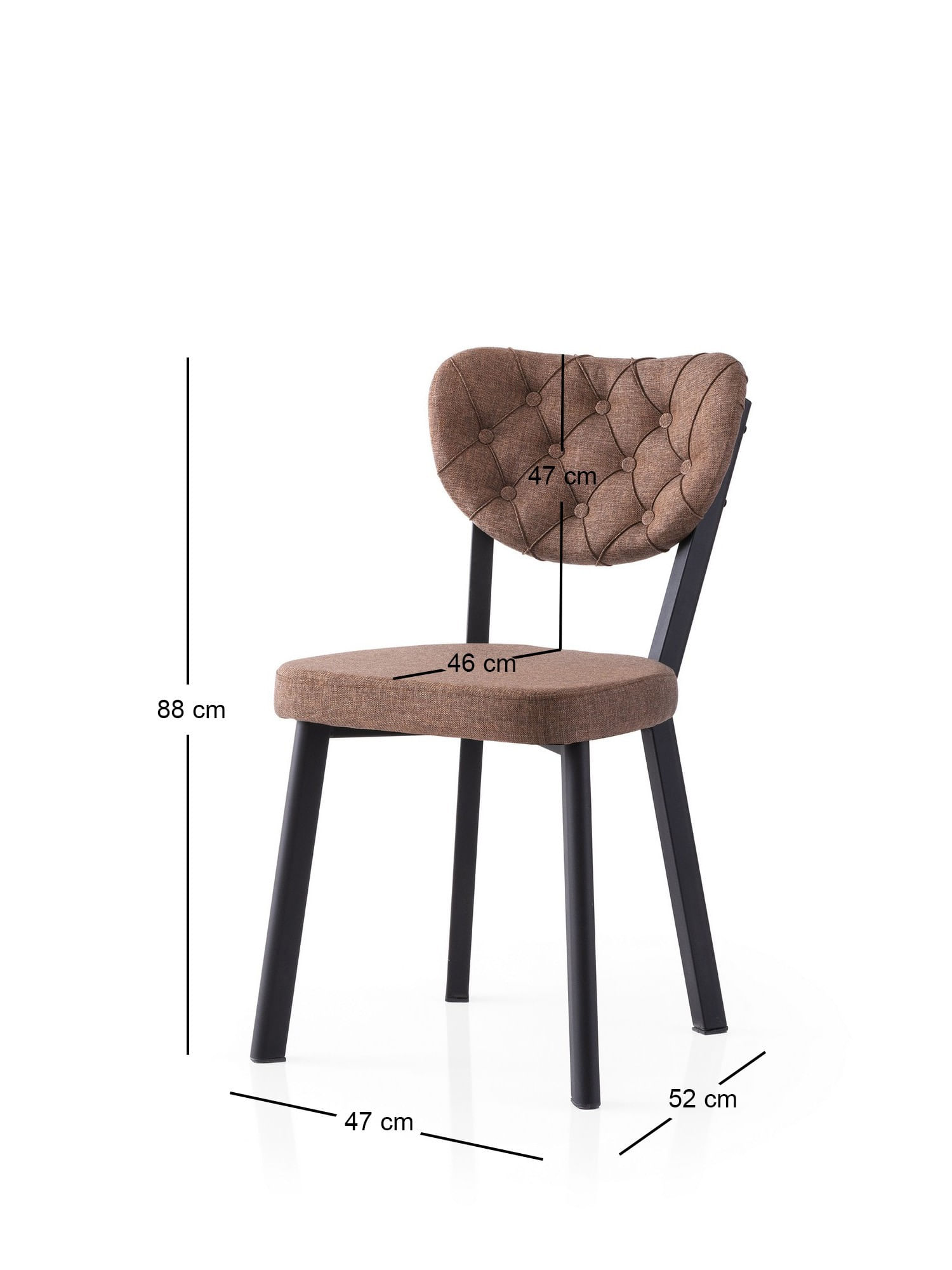 Set scaune (2 bucăți) Hanah Home, PAL melaminat, 46 x 54 x 86 cm, negru/maro, 974NMB1891 — imaginea 2