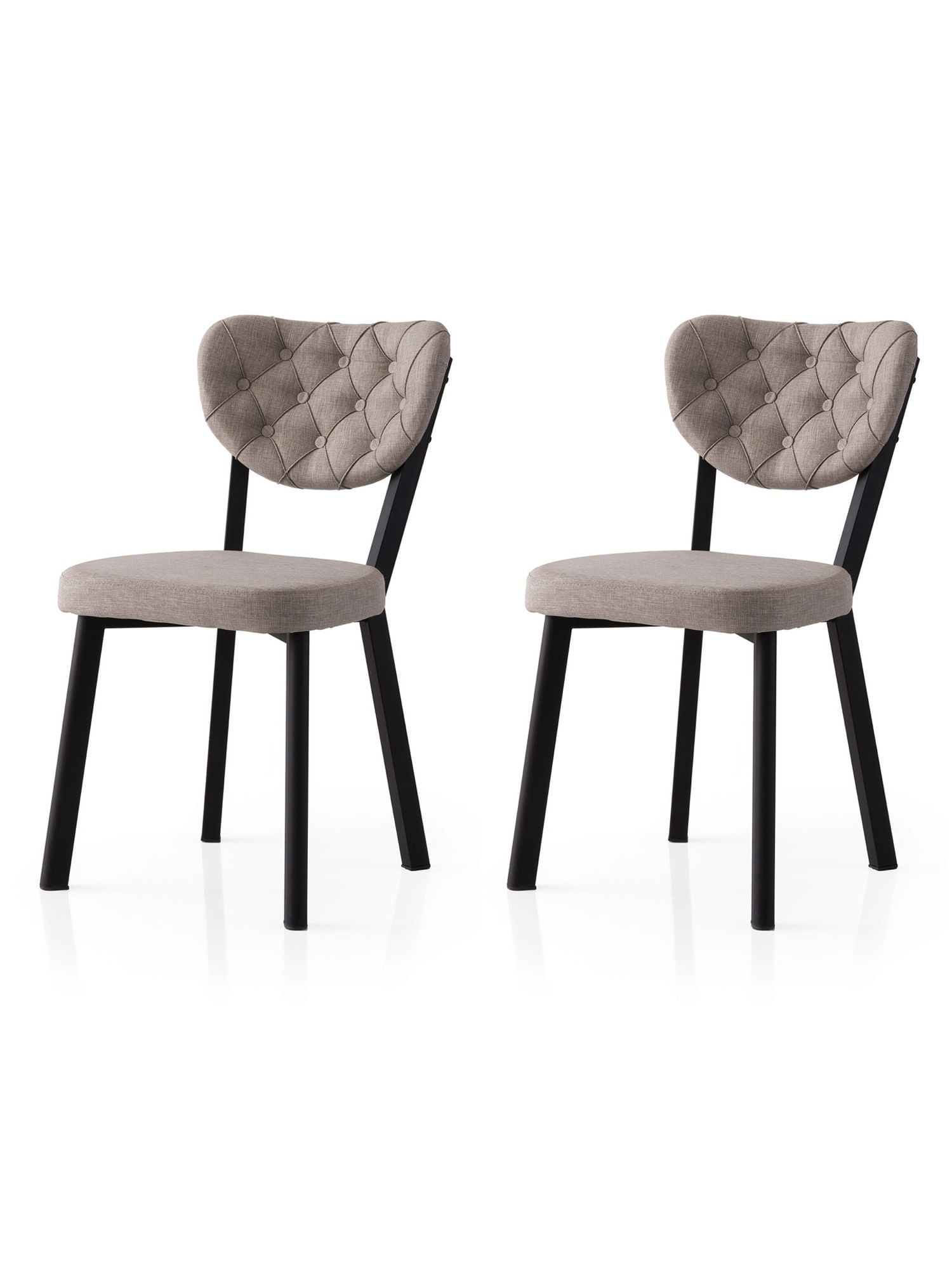 Set scaune (2 bucăți) Hanah Home, PAL melaminat, 46 x 54 x 86 cm, negru/gri, 974NMB1890 — imaginea 3