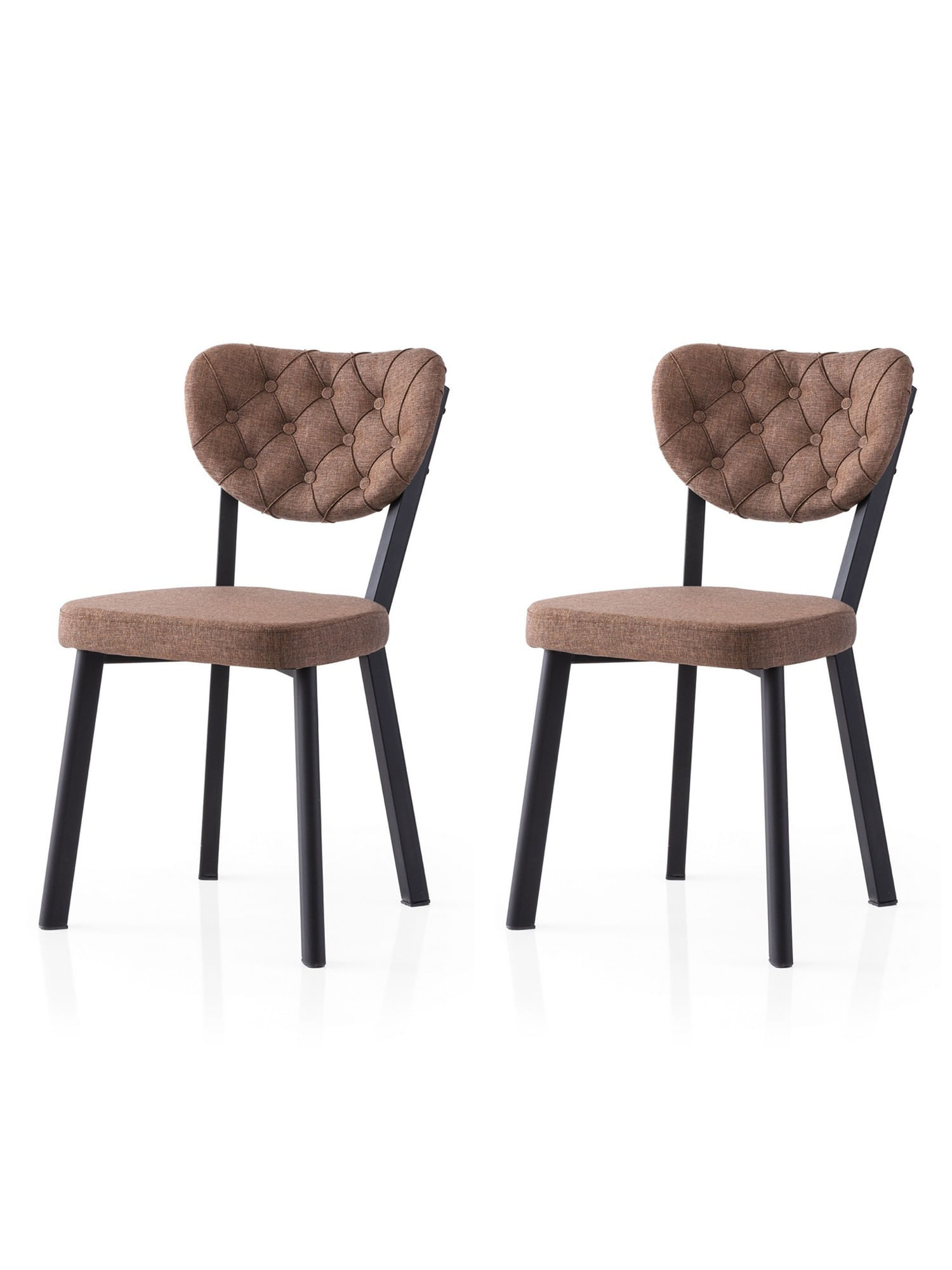 Set scaune (2 bucăți) Hanah Home, PAL melaminat, 46 x 54 x 86 cm, negru/maro, 974NMB1891 — imaginea 4