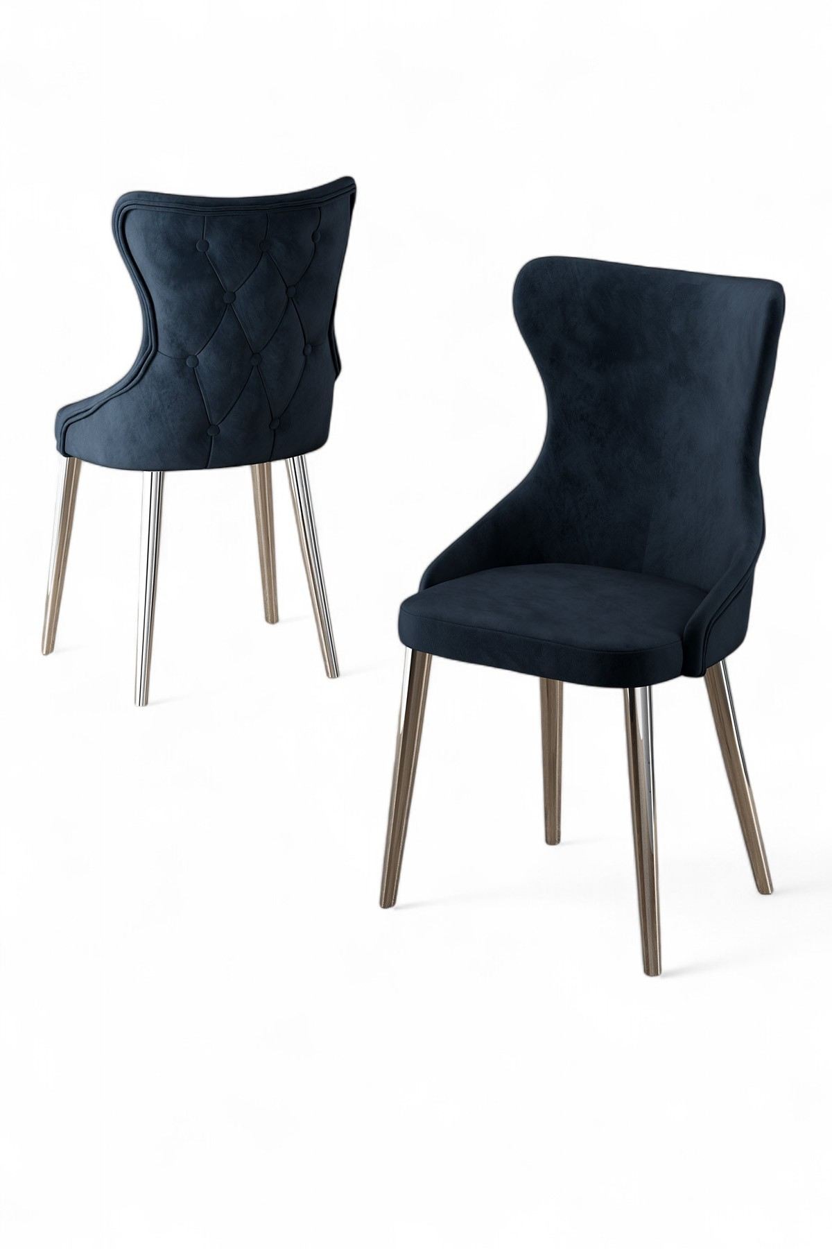 Set scaune (6 bucăți) Hanah Home, placaj, 45 x 46 x 91 cm, antracit/chrome, 240CHR1832 — imaginea 2