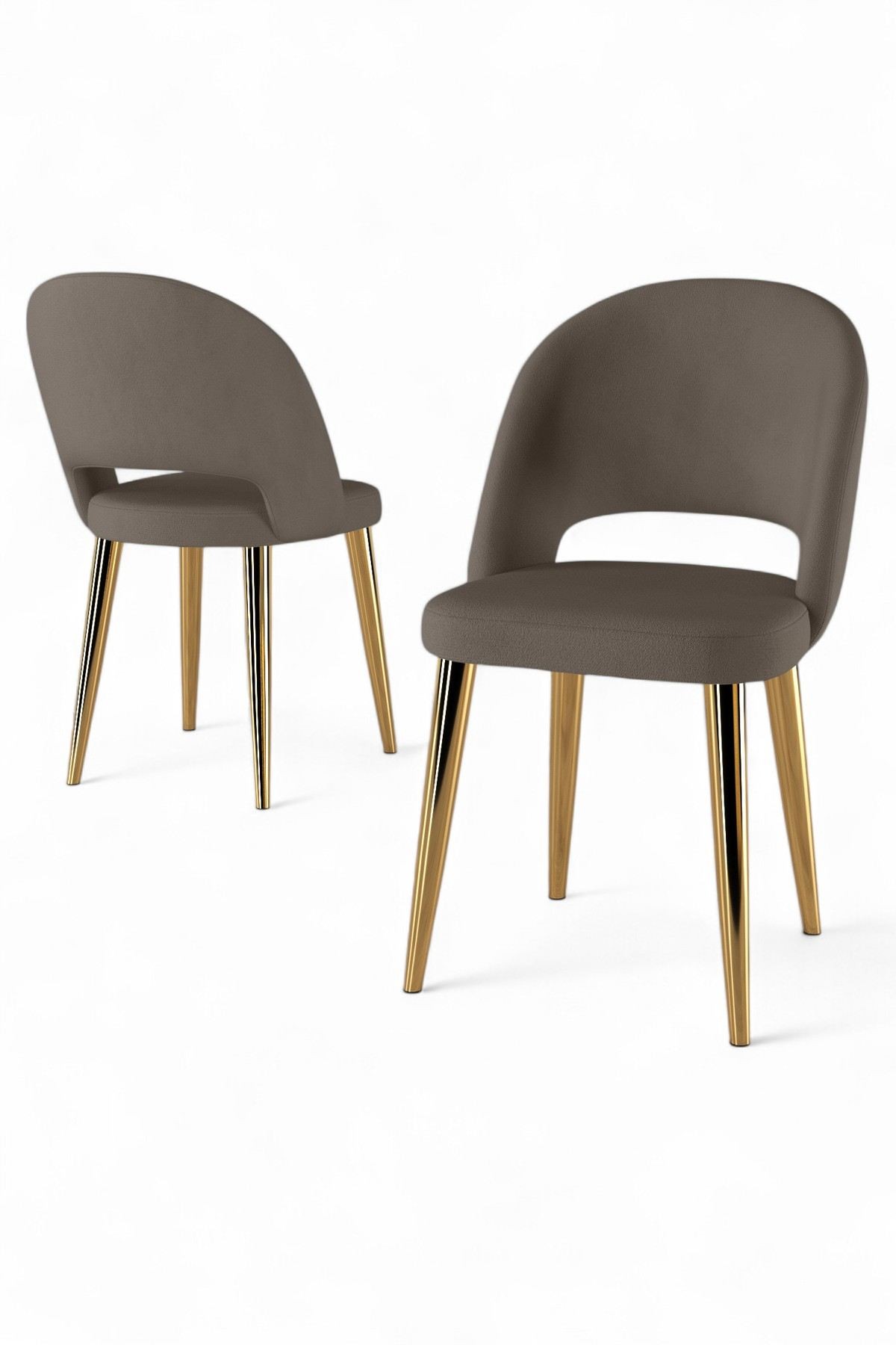Set scaune (6 bucăți) Hanah Home, placaj, 47 x 47 x 86 cm, cappuccino/auriu, 240CHR1851 — imaginea 3