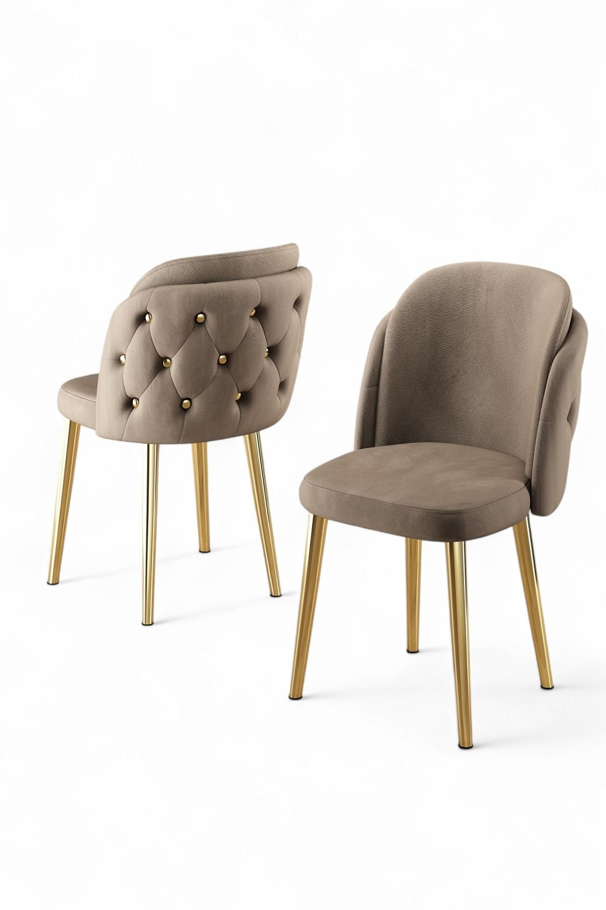 Set scaune (6 bucăți) Hanah Home, placaj, 45 x 46 x 82 cm, cappuccino/auriu, 240CHR1811 — imaginea 3