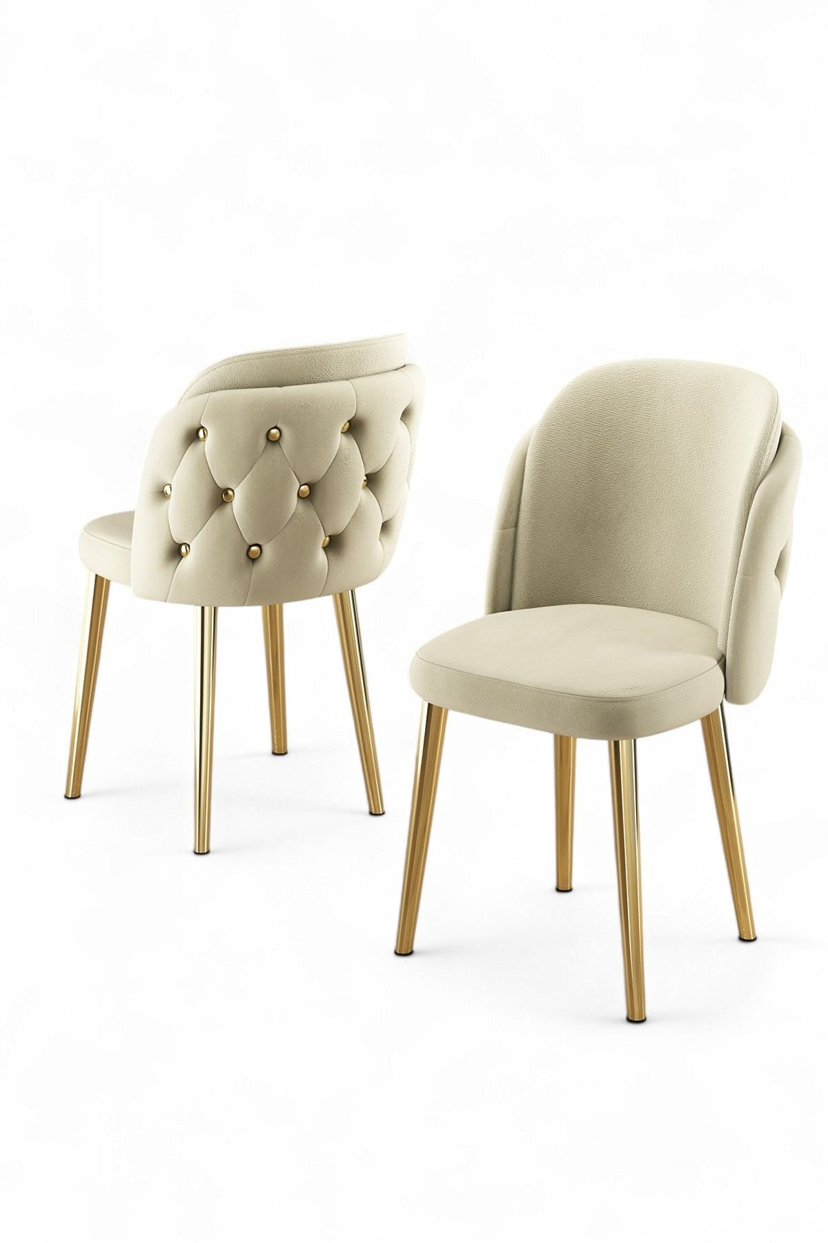 Set scaune (6 bucăți) Hanah Home, placaj, 45 x 46 x 82 cm, crem/auriu, 240CHR1808