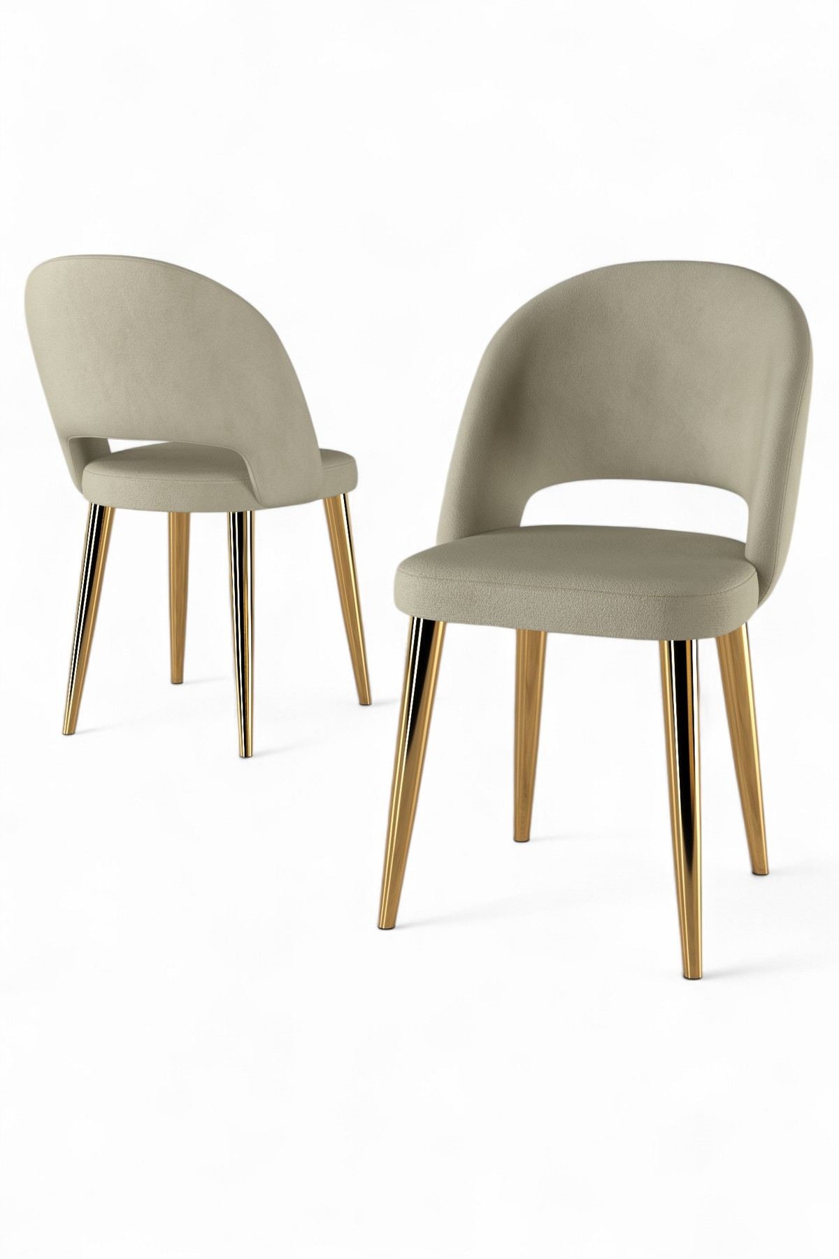 Set scaune (6 bucăți) Hanah Home, placaj, 47 x 47 x 86 cm, crem/auriu, 240CHR1848 — imaginea 2