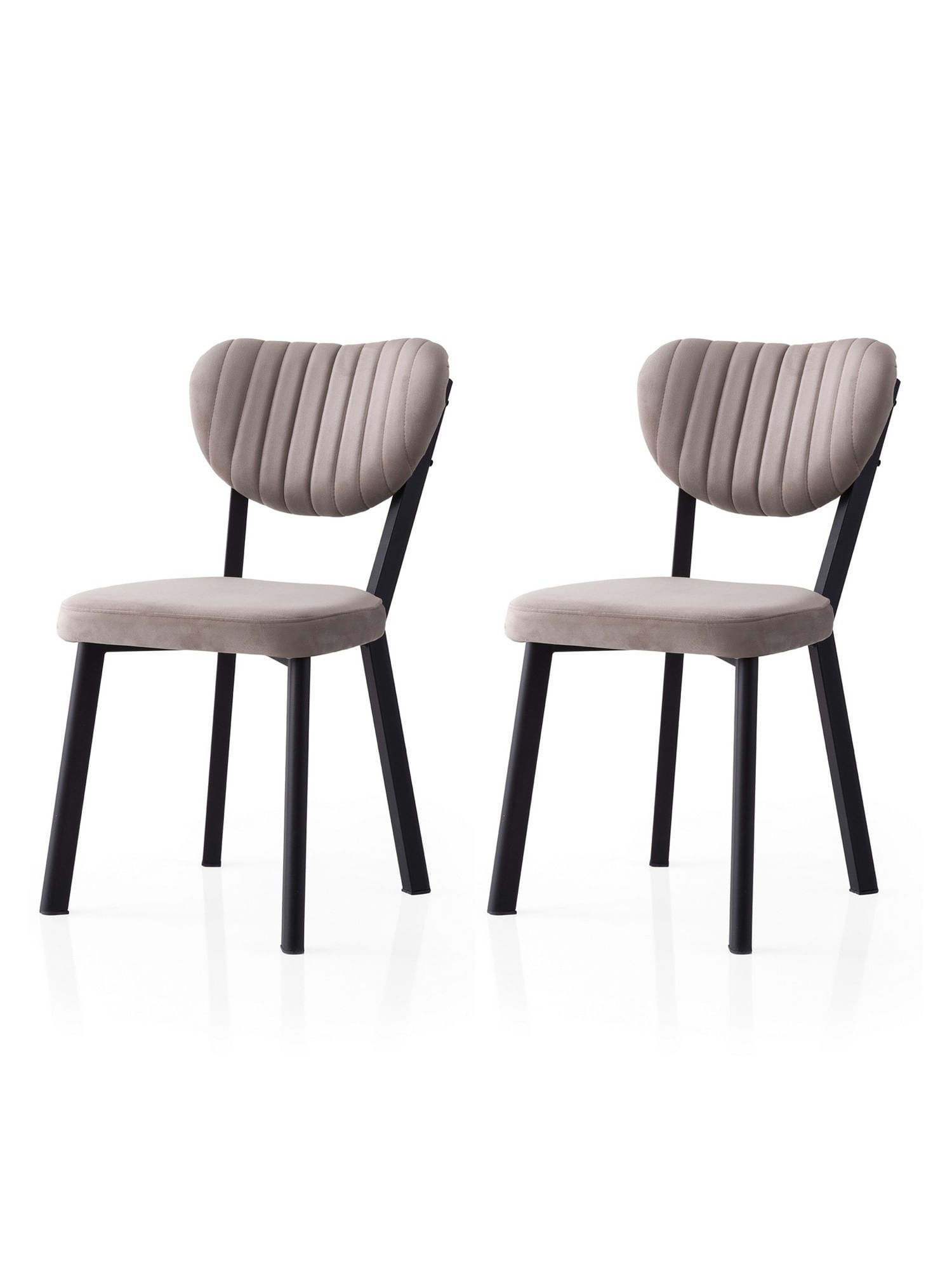 Set scaune (2 bucăți) Hanah Home, PAL melaminat, 46 x 54 x 86 cm, negru/bej-cenușiu, 974NMB1847 — imaginea 4
