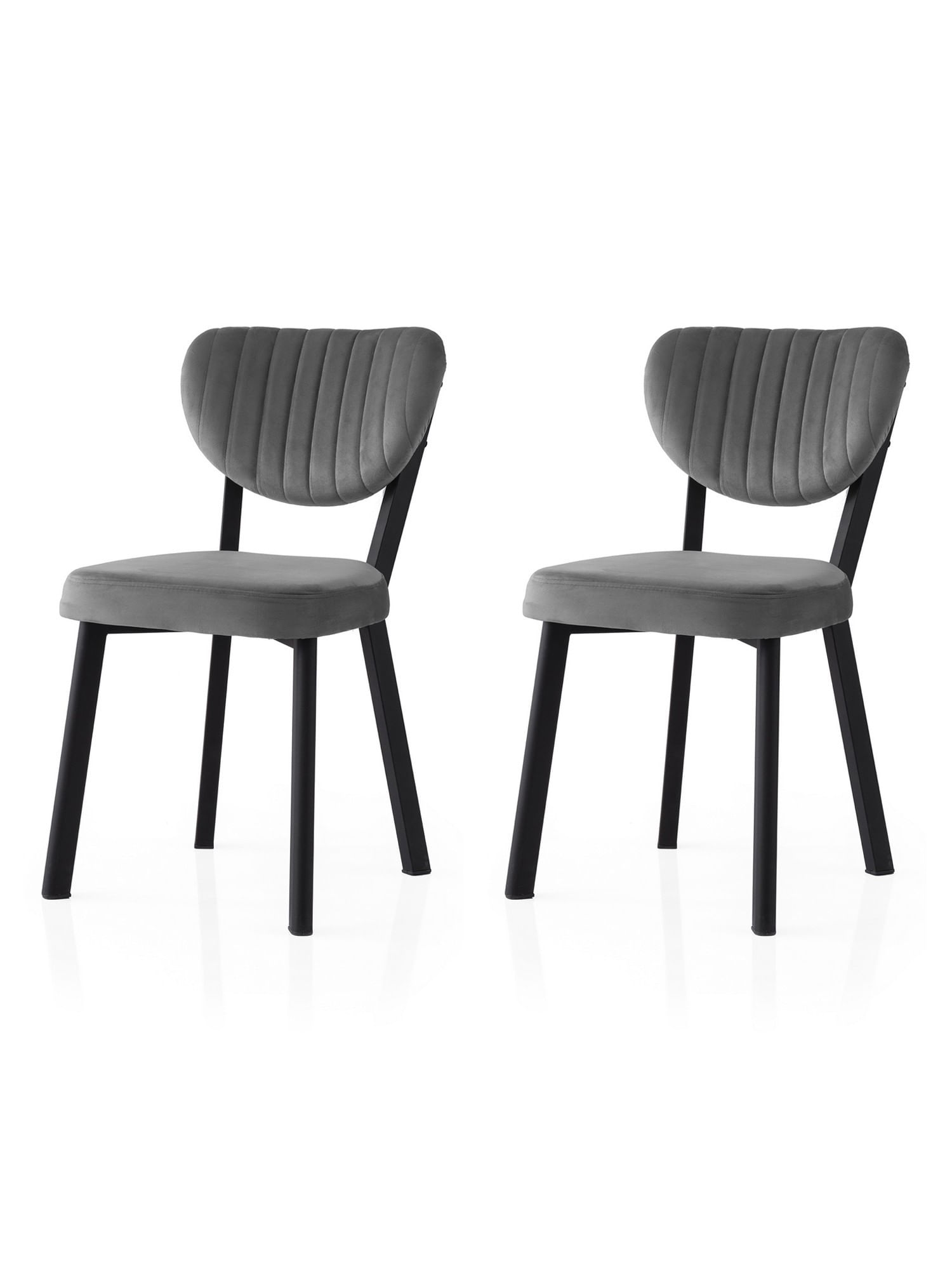Set scaune (2 bucăți) Hanah Home, PAL melaminat, 46 x 54 x 86 cm, negru/antracit, 974NMB1848 — imaginea 3