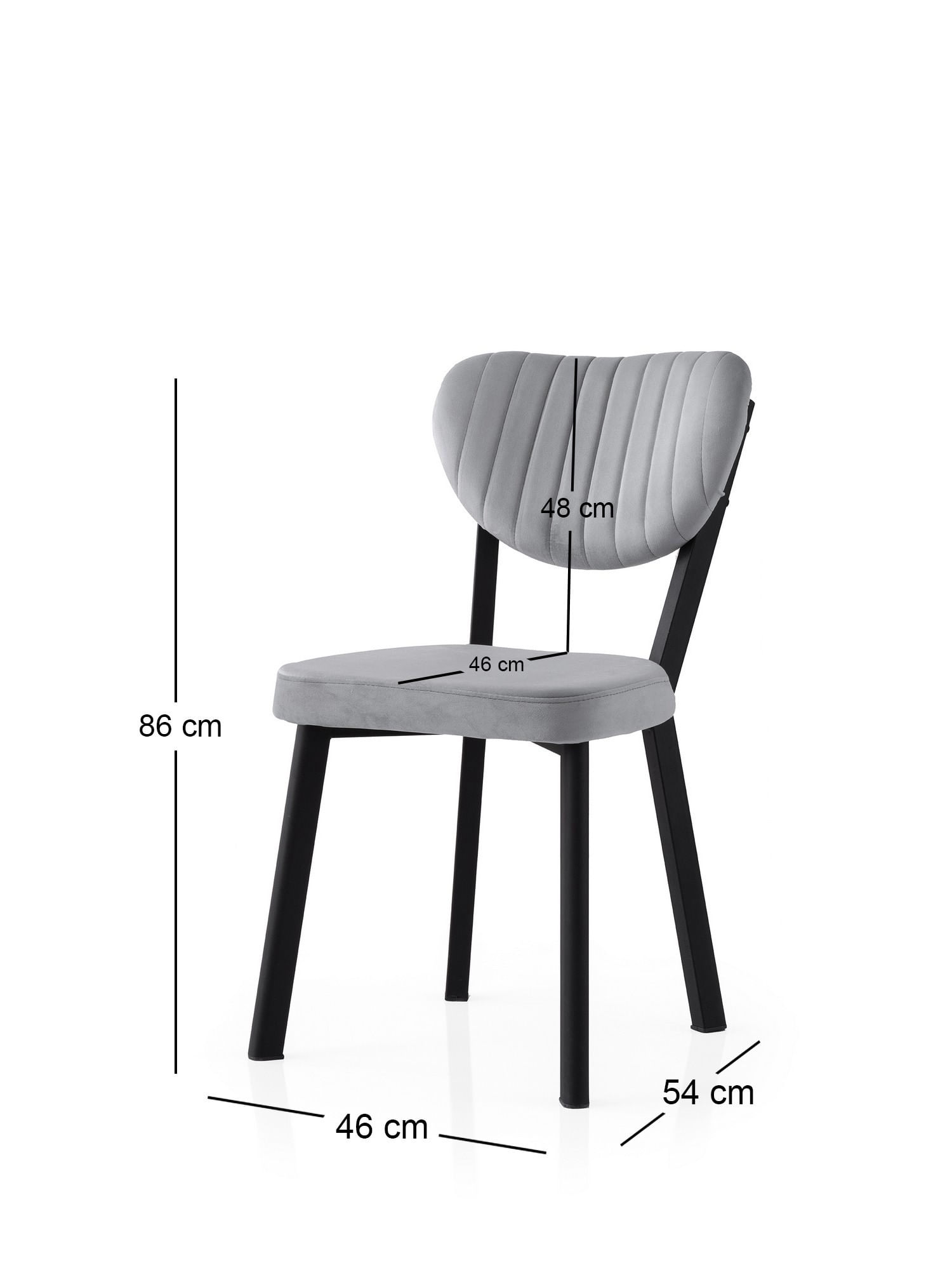 Set scaune (2 bucăți) Hanah Home, PAL melaminat, 46 x 54 x 86 cm, negru/ice albastru, 974NMB1849 — imaginea 2