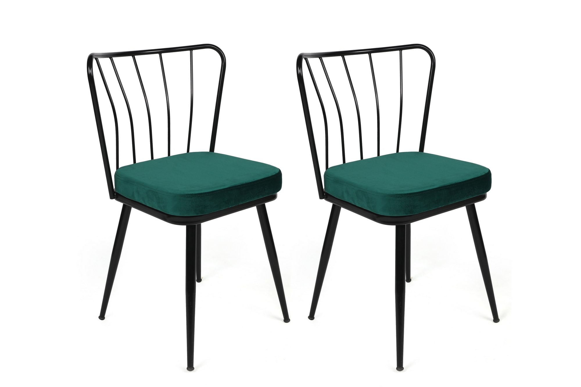 Set scaune (4 bucăți) Hanah Home, PAL melaminat, 43 x 42 x 82 cm, verde/negru, 974NMB1628 — imaginea 5