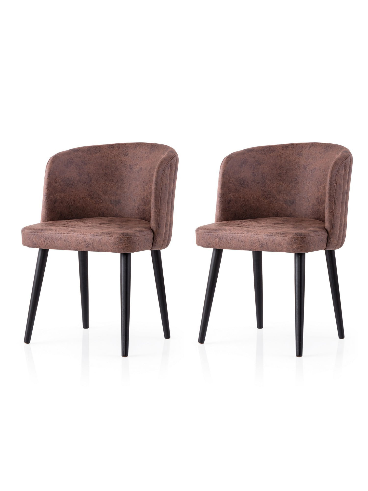 Set scaune (2 bucăți) Hanah Home, PAL melaminat, 57 x 57 x 81 cm, negru/maro, 974NMB1926 — imaginea 4