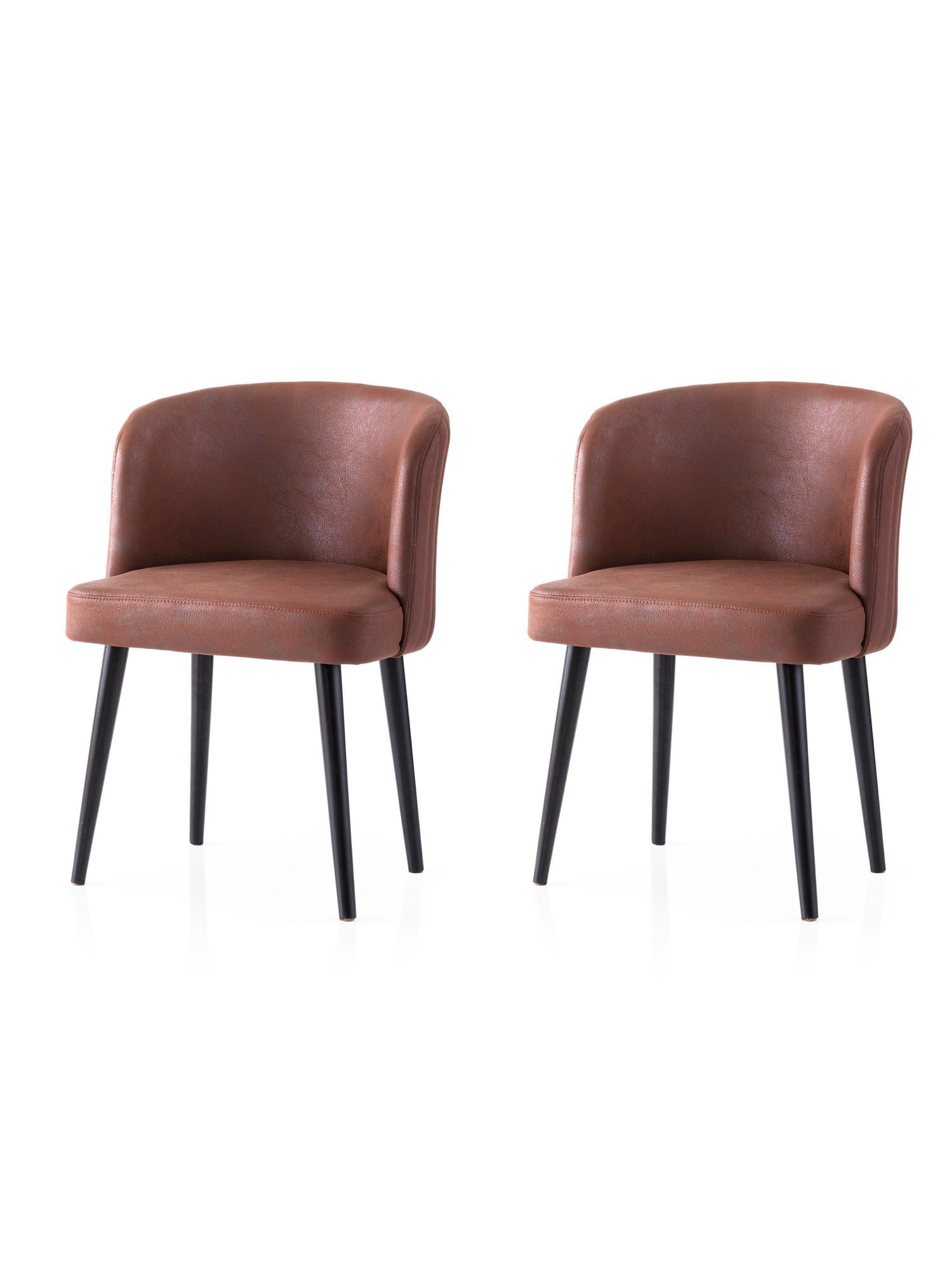 Set scaune (2 bucăți) Hanah Home, PAL melaminat, 57 x 57 x 81 cm, negru/roșu, 974NMB1928 — imaginea 4