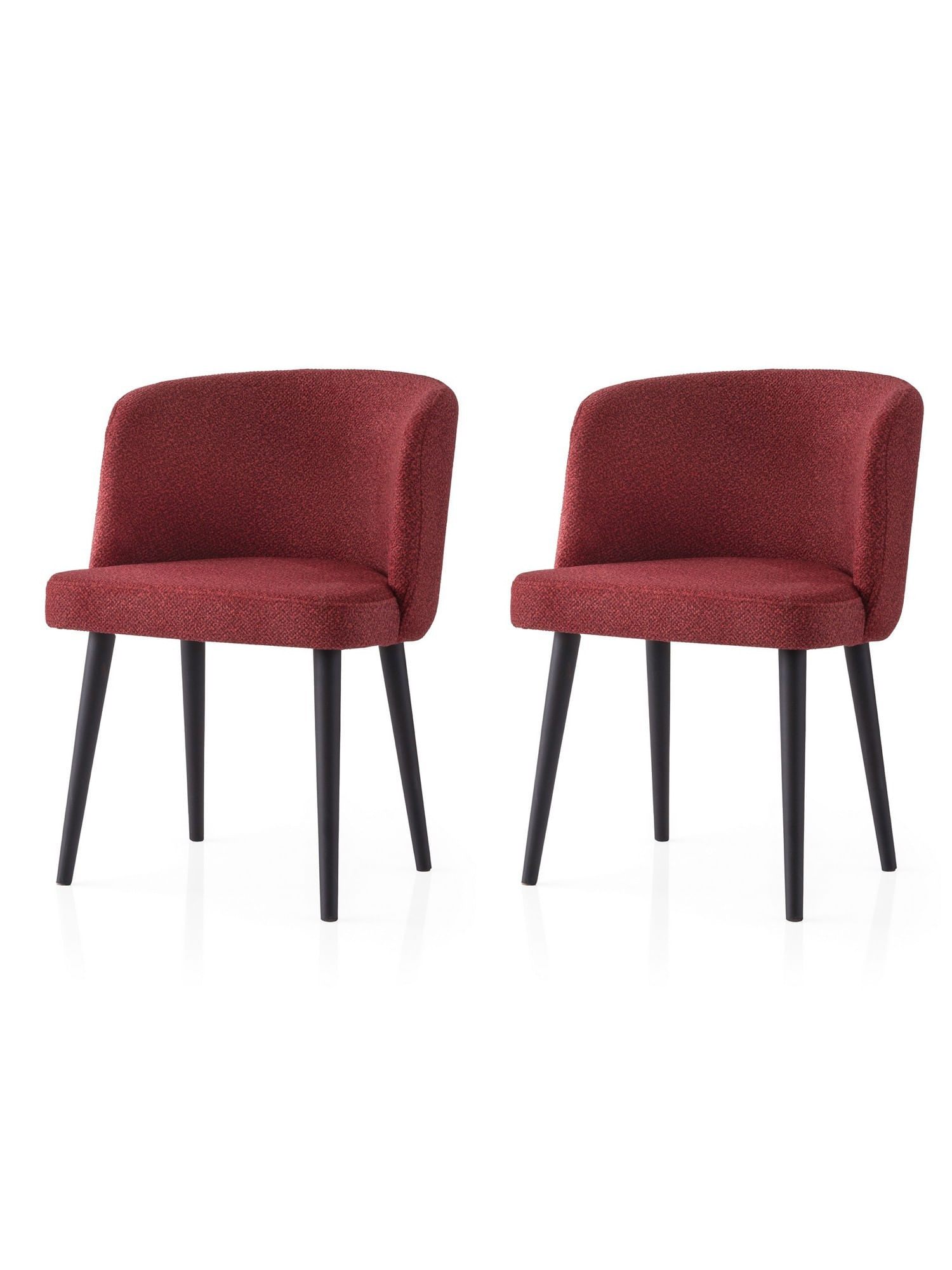 Set scaune (2 bucăți) Hanah Home, PAL melaminat, 57 x 57 x 81 cm, negru/roșu, 974NMB1914 — imaginea 4