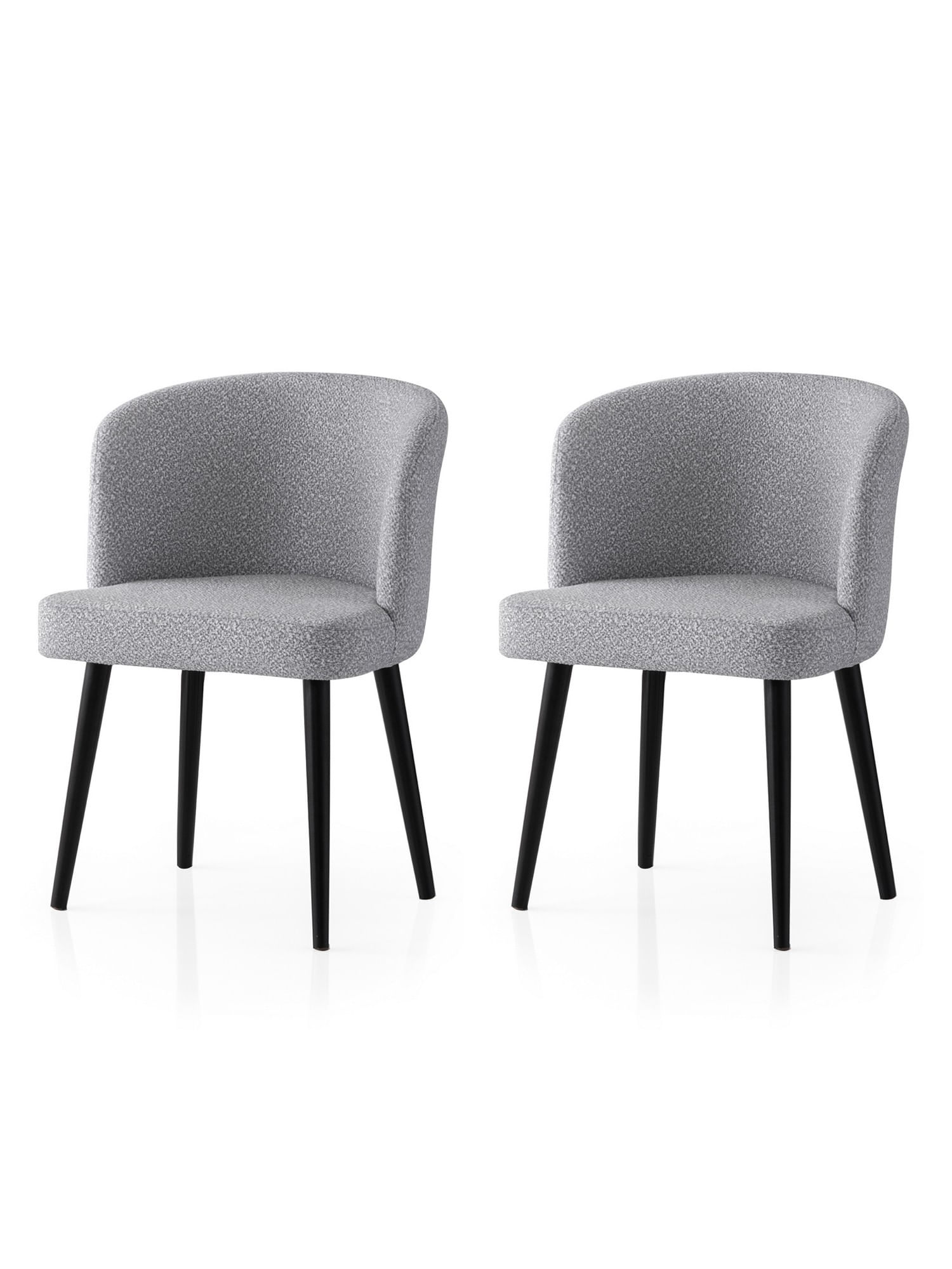 Set scaune (2 bucăți) Hanah Home, PAL melaminat, 57 x 57 x 81 cm, negru/deschis gri, 974NMB1920 — imaginea 4