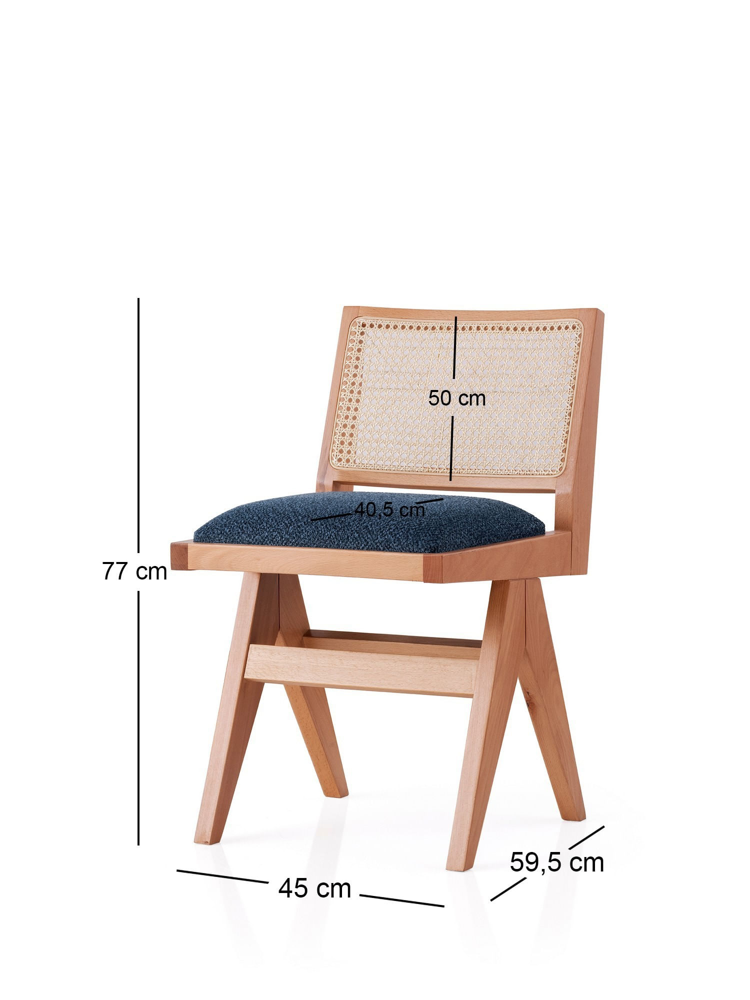 Scaun Hanah Home, placaj, 45 x 59.5 x 77 cm, stejar/închis bue, 974NMB1839 — imaginea 3