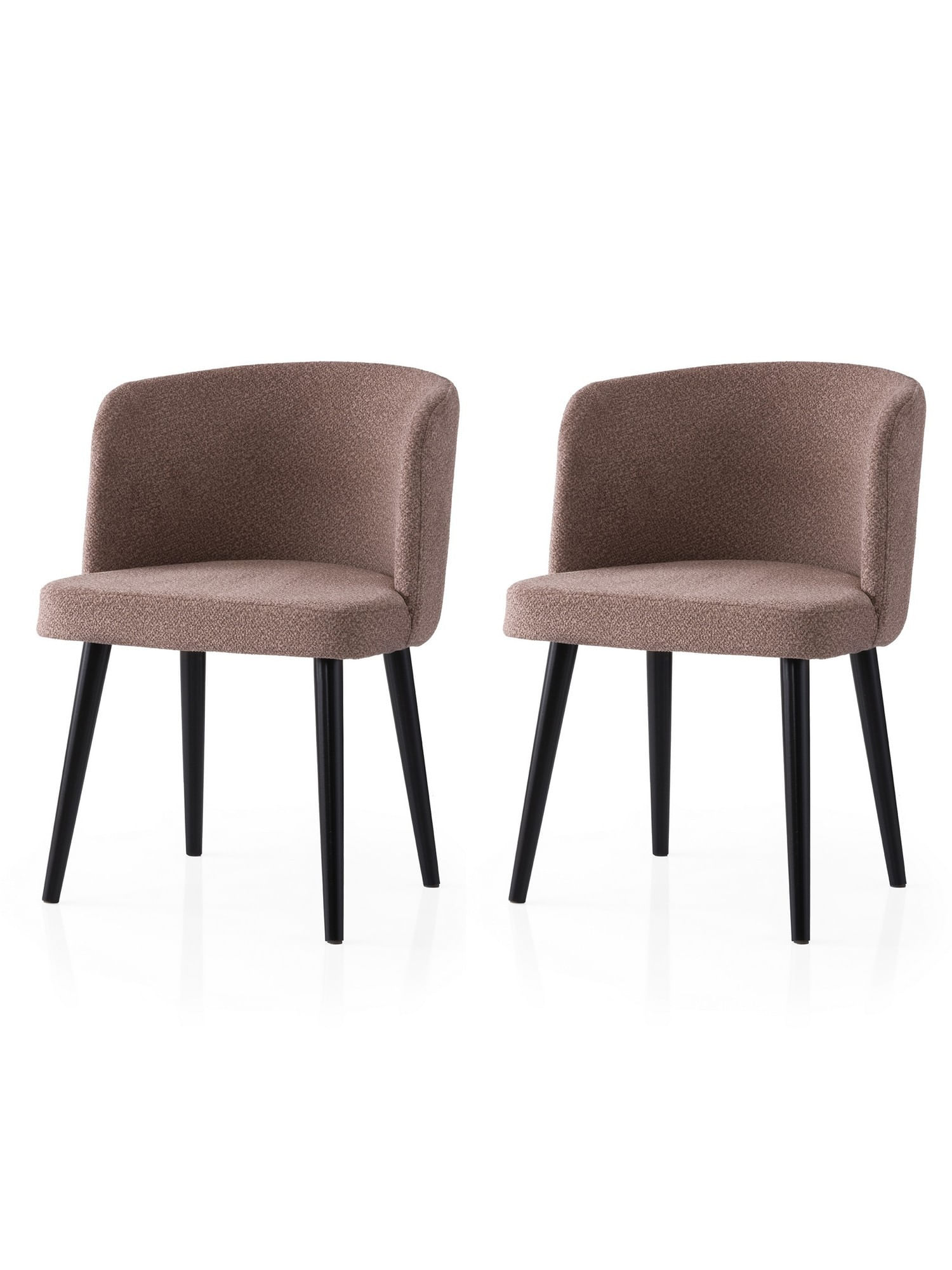 Set scaune (2 bucăți) Hanah Home, PAL melaminat, 57 x 57 x 81 cm, negru/bej-cenușiu, 974NMB1916 — imaginea 3