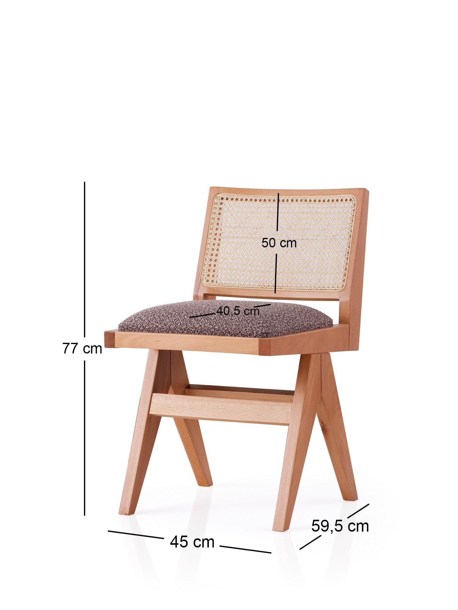 Scaun Hanah Home, placaj, 45 x 59.5 x 77 cm, stejar/maro, 974NMB1840 — imaginea 2