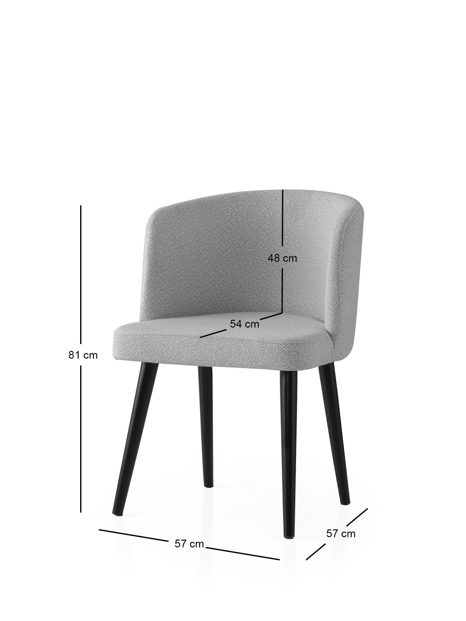 Set scaune (2 bucăți) Hanah Home, PAL melaminat, 57 x 57 x 81 cm, negru/gri, 974NMB1910 — imaginea 4