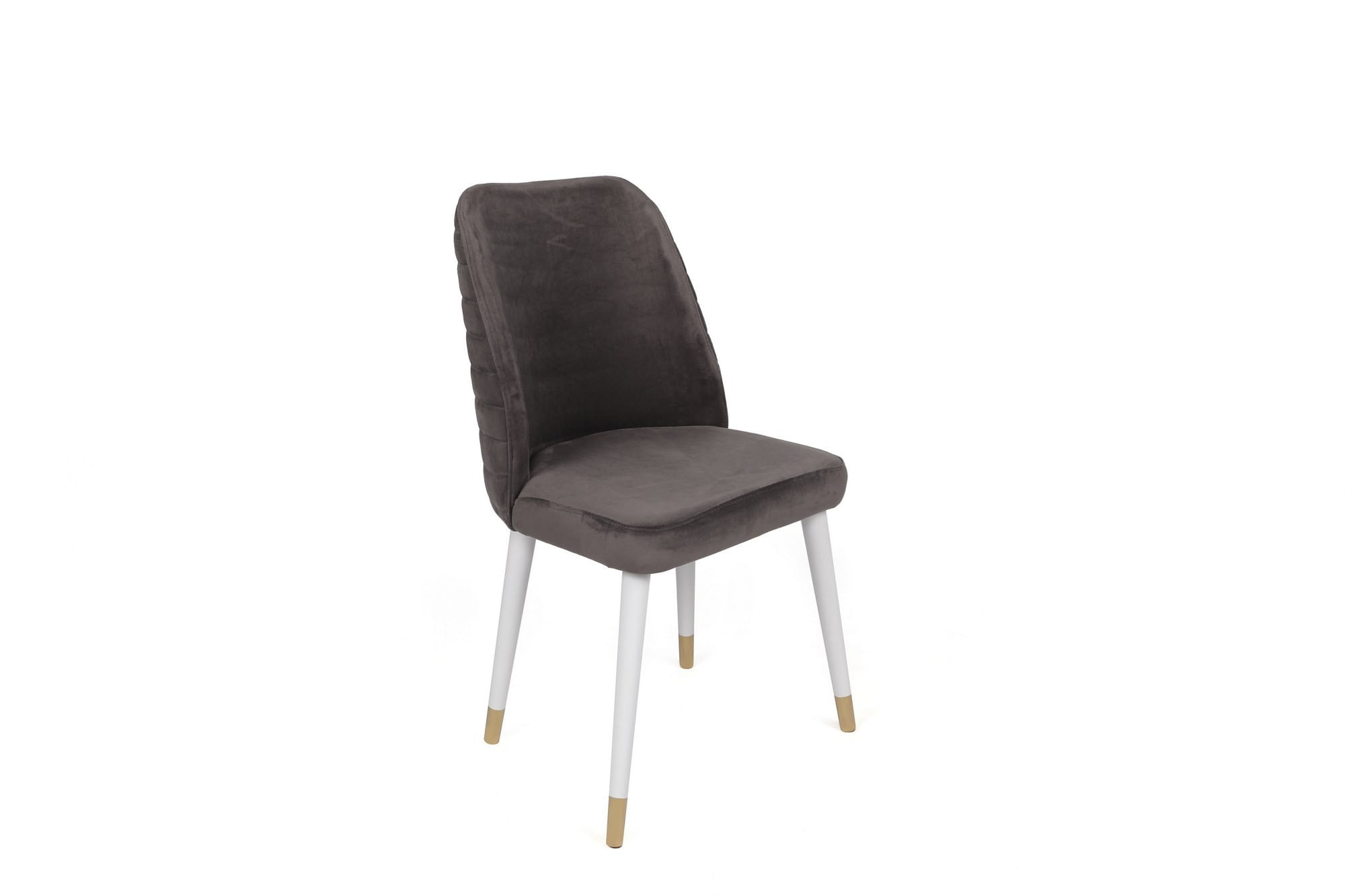 Set scaune (4 bucăți) Hanah Home, catifea, 50 x 49 x 90 cm, antracit/alb/auriu, 974NMB1599 — imaginea 3