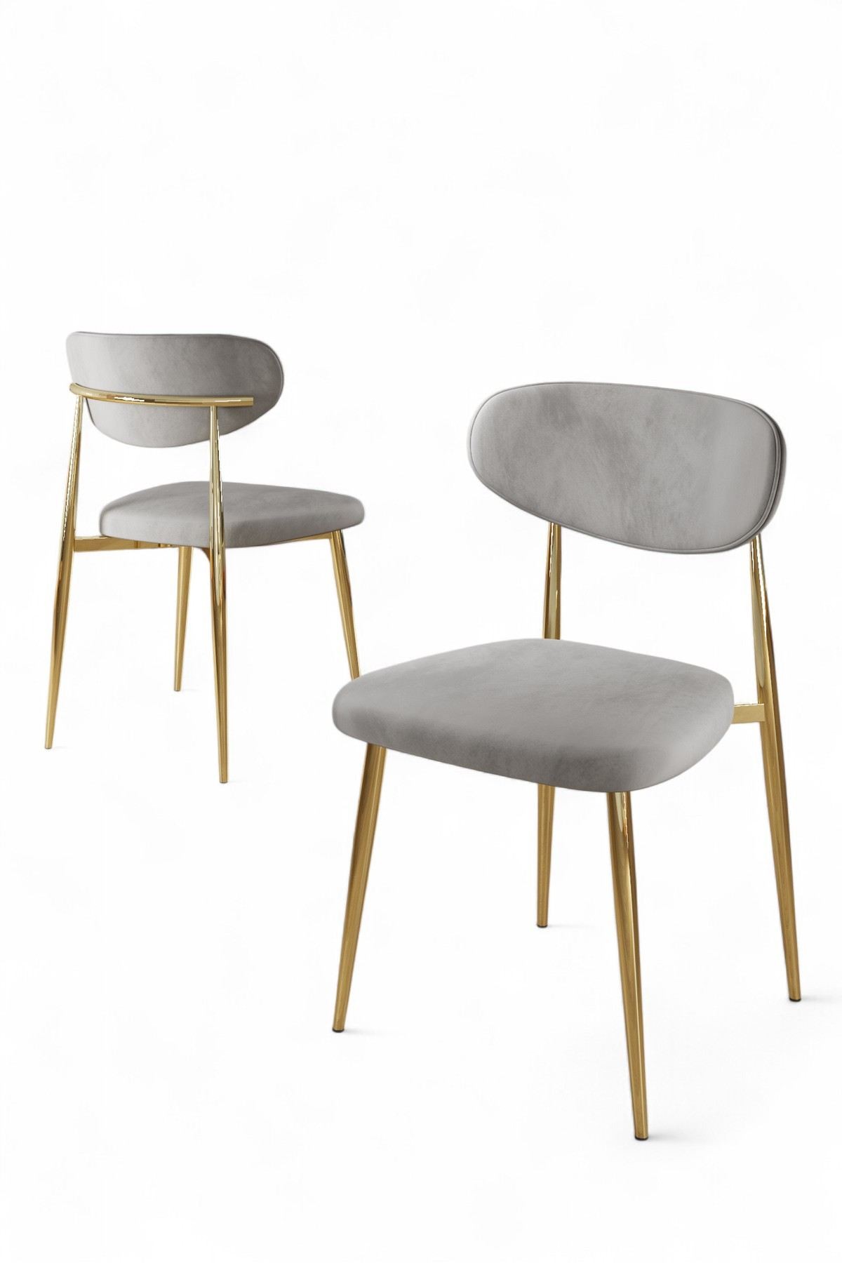 Set scaune (4 bucăți) Hanah Home, placaj, 50 x 47 x 88 cm, gri/auriu, 240CHR1860 — imaginea 3