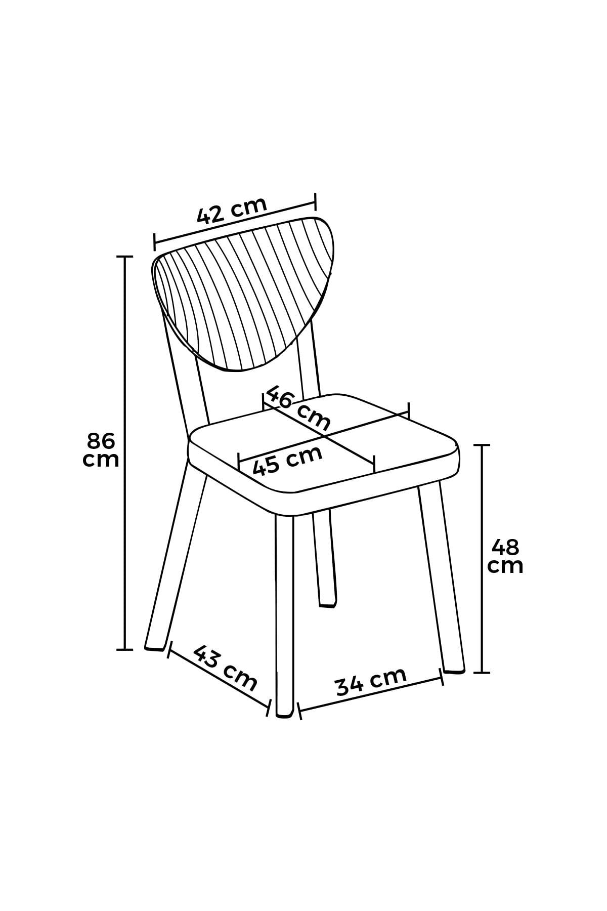 Set scaune (4 bucăți) Hanah Home, placaj, 45 x 46 x 86 cm, antracit/maro, 240CHR1777 — imaginea 3