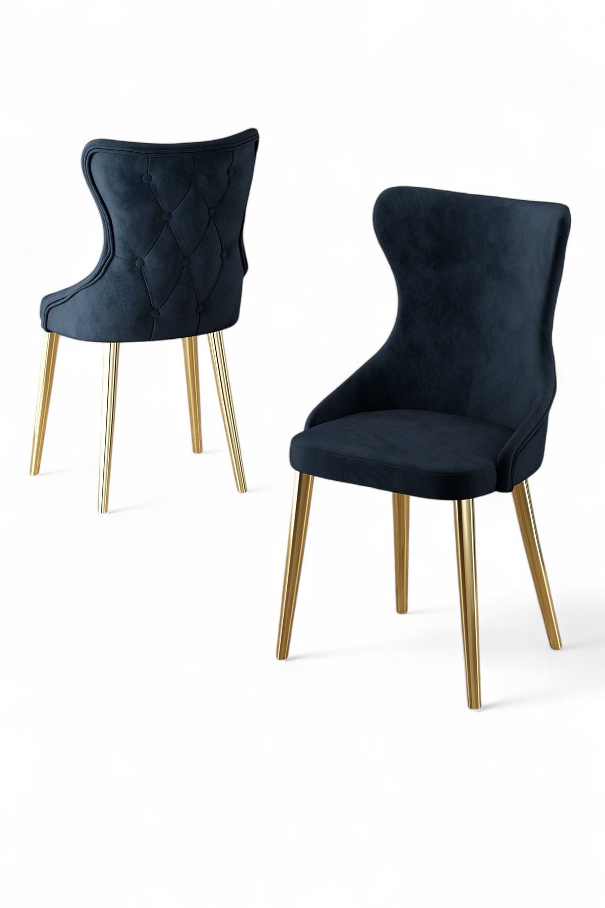 Set scaune (4 bucăți) Hanah Home, placaj, 45 x 46 x 91 cm, antracit/auriu, 240CHR1817 — imaginea 3