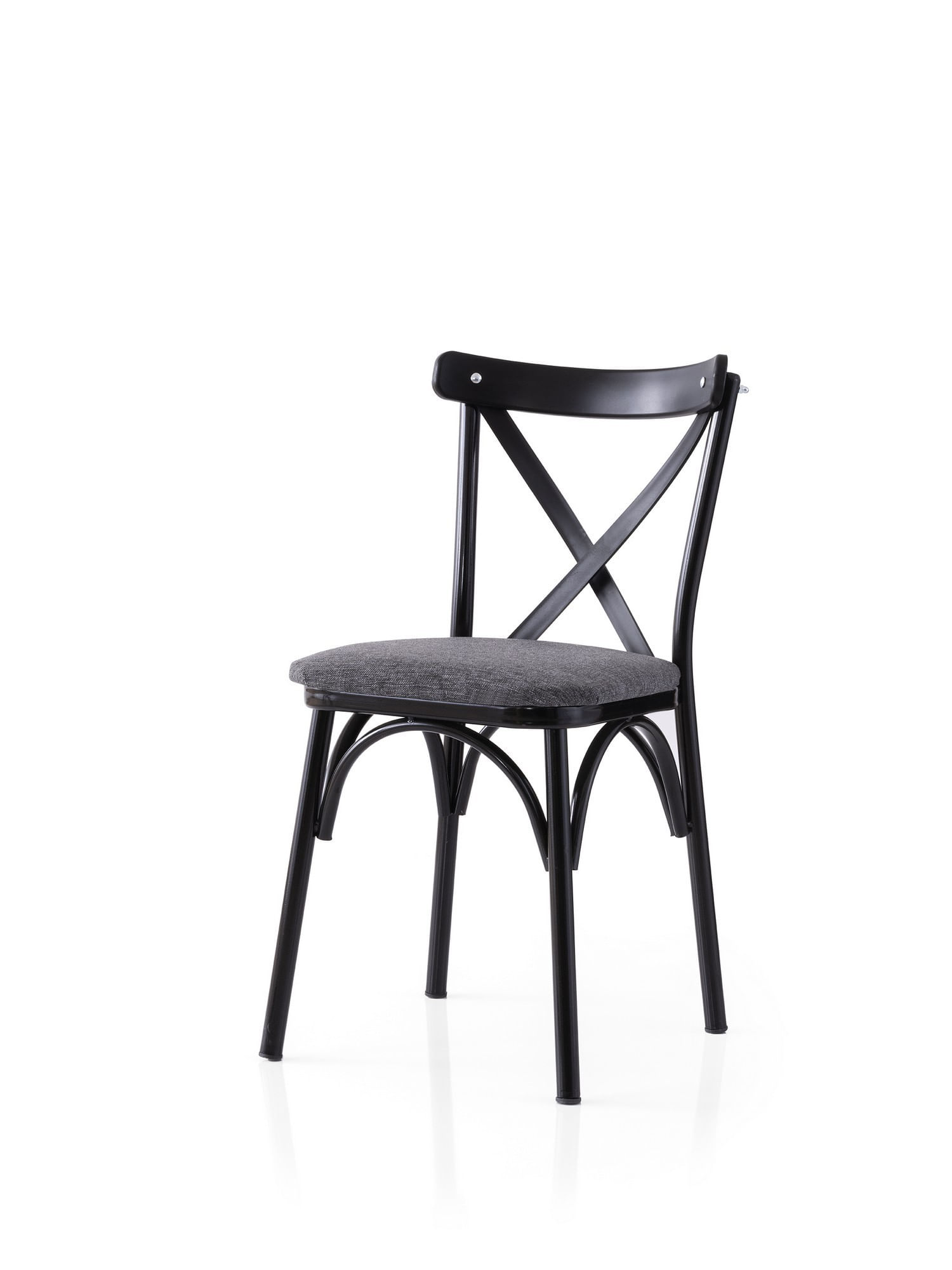 Set scaune (2 bucăți) Hanah Home, PAL melaminat, 42 x 40 x 81 cm, negru/antracit, 974NMB1886 — imaginea 2