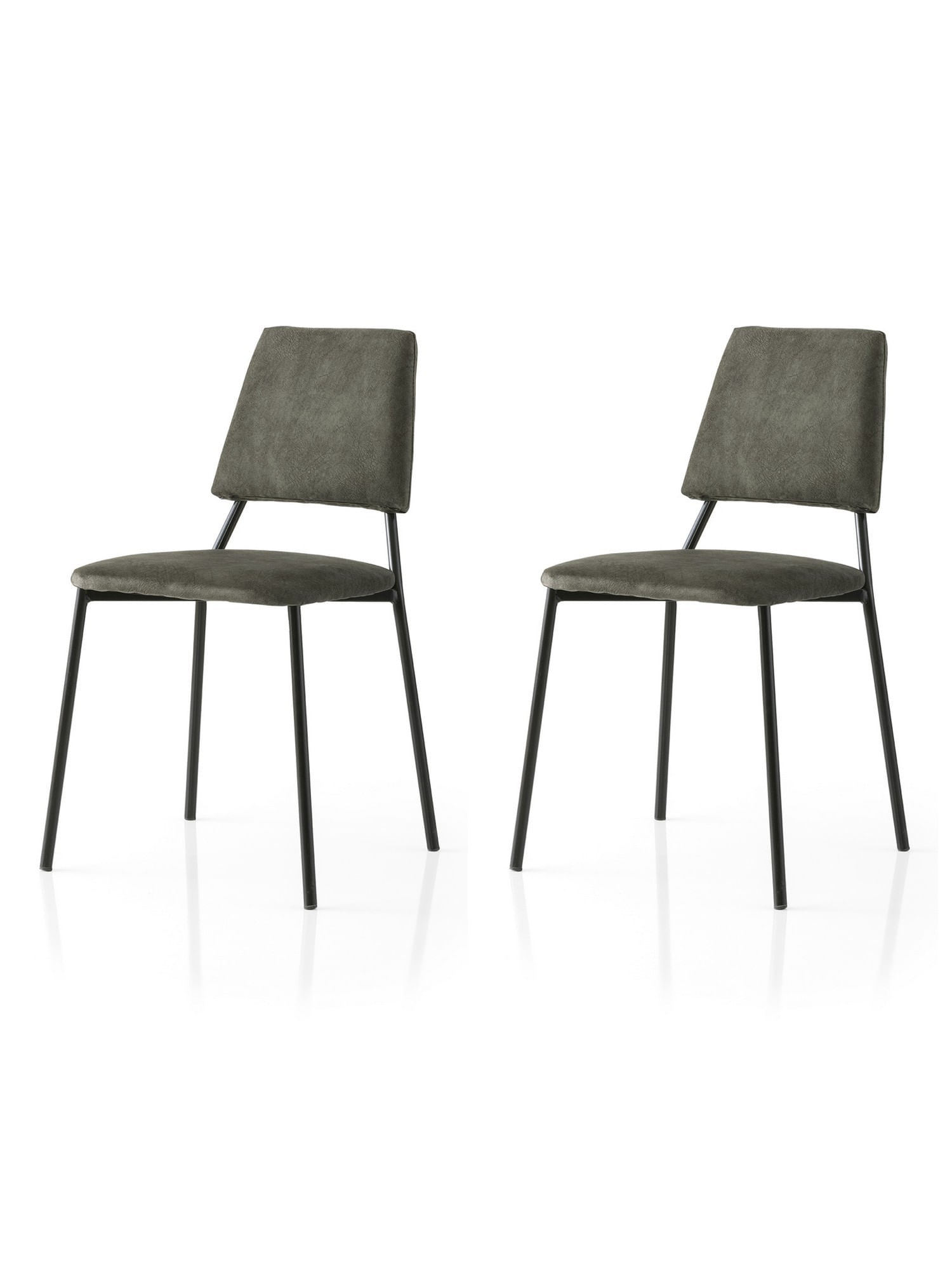 Set scaune (2 bucăți) Hanah Home, PAL melaminat, 42.5 x 54 x 77.5 cm, negru/antracit, 974NMB1905 — imaginea 2