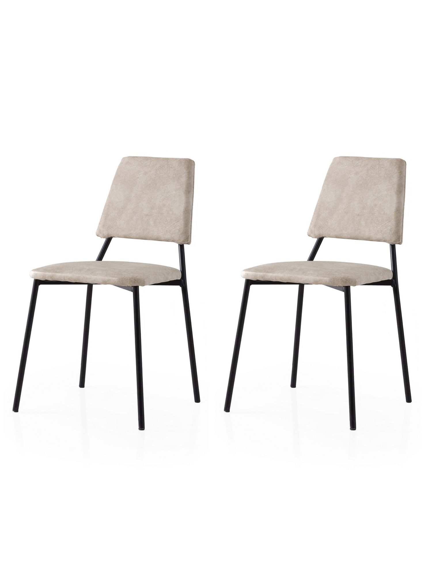 Set scaune (2 bucăți) Hanah Home, PAL melaminat, 42.5 x 54 x 77.5 cm, negru/ecru, 974NMB1903 — imaginea 4
