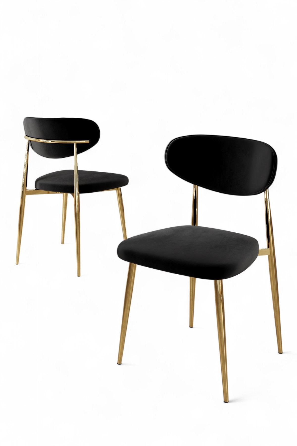 Set scaune (4 bucăți) Hanah Home, placaj, 50 x 47 x 88 cm, negru/auriu, 240CHR1859 — imaginea 3