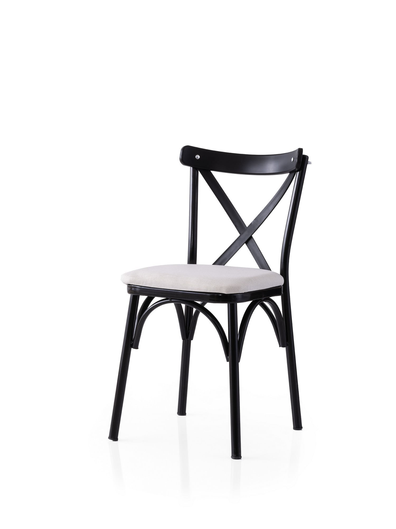 Set scaune (2 bucăți) Hanah Home, PAL melaminat, 42 x 40 x 81 cm, negru/alb, 974NMB1885 — imaginea 3