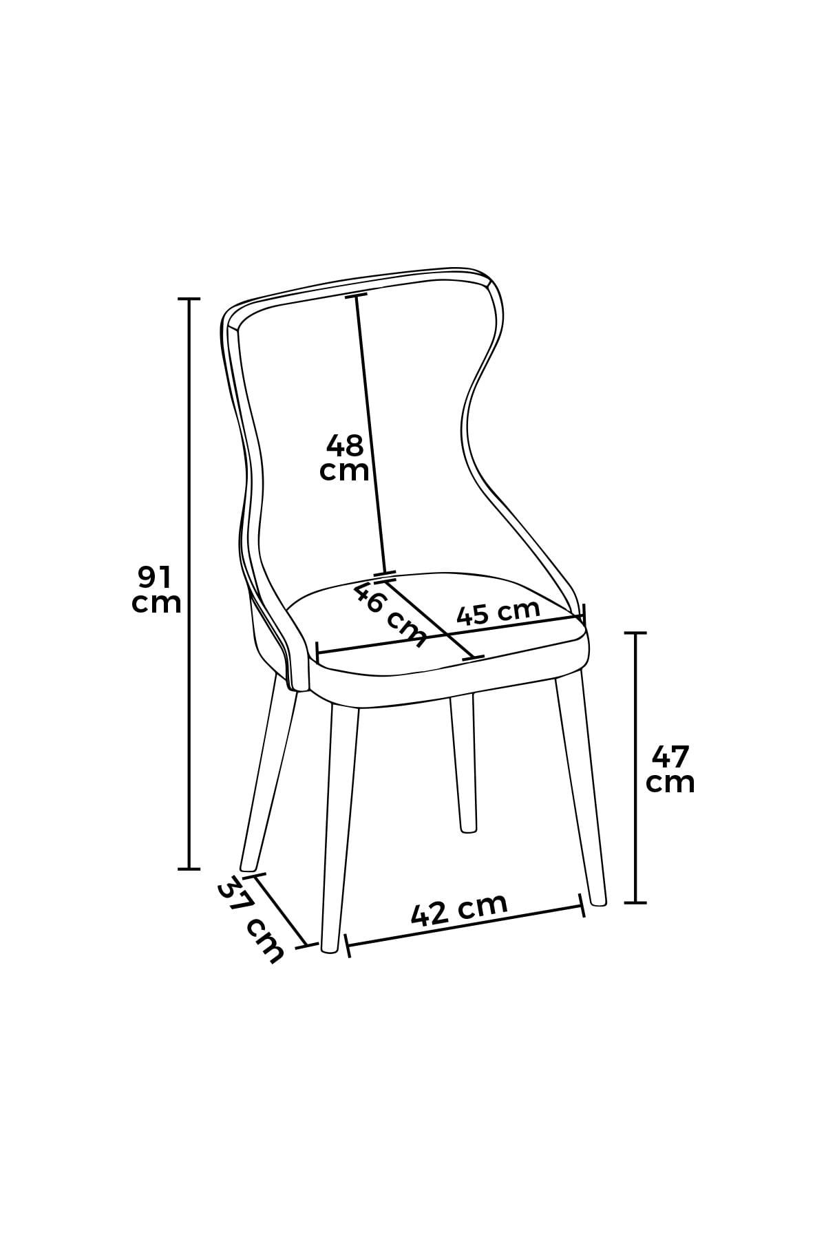 Set scaune (4 bucăți) Hanah Home, placaj, 45 x 46 x 91 cm, cappuccino/auriu, 240CHR1821