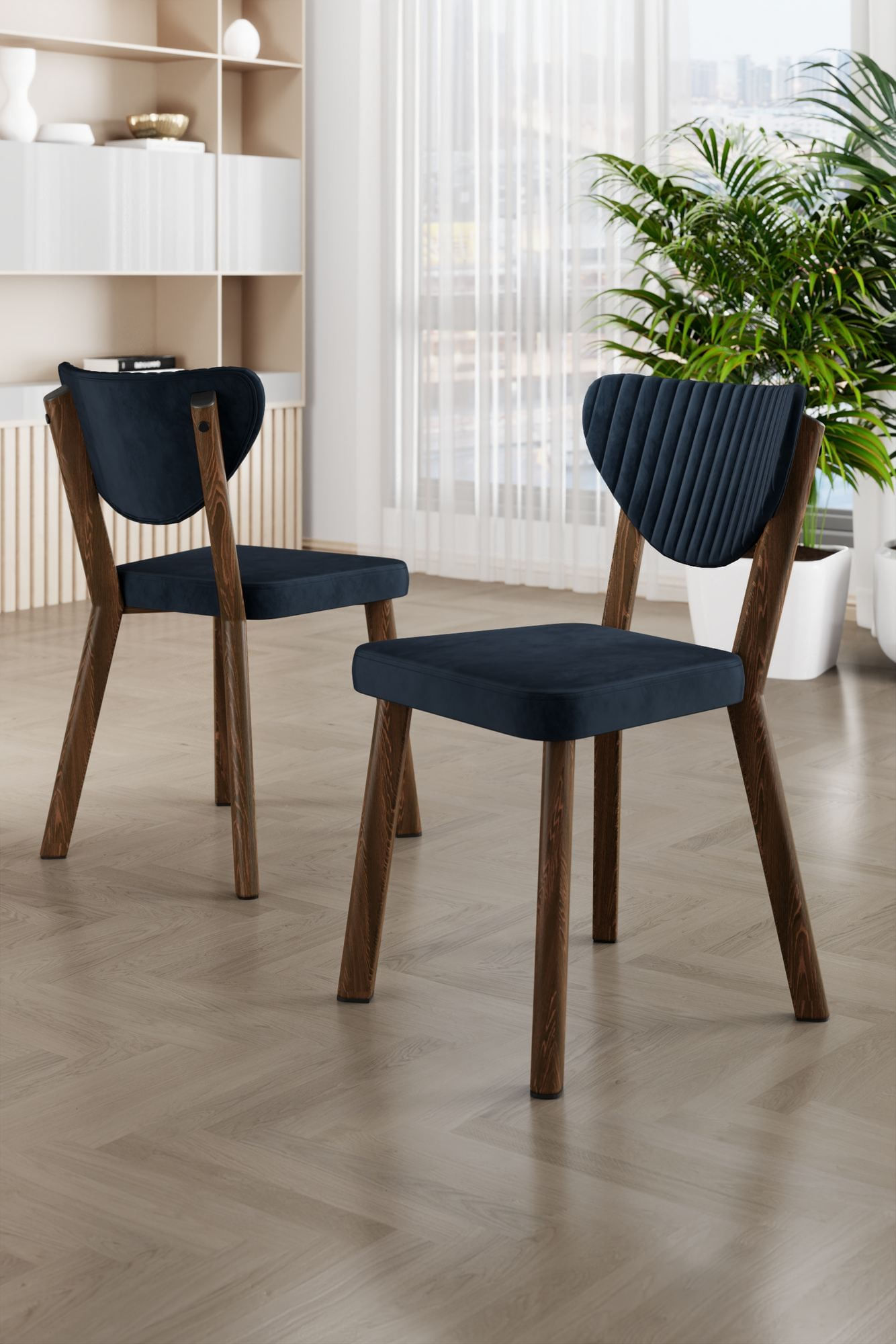 Set scaune (6 bucăți) Hanah Home, placaj, 45 x 46 x 86 cm, antracit/maro, 240CHR1787 — imaginea 2