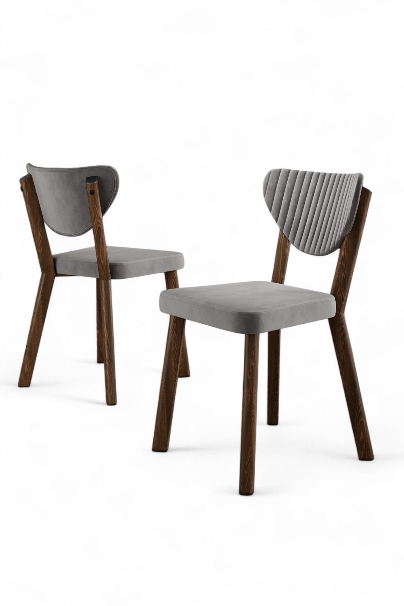 Set scaune (6 bucăți) Hanah Home, placaj, 45 x 46 x 86 cm, gri/maro, 240CHR1790 — imaginea 3