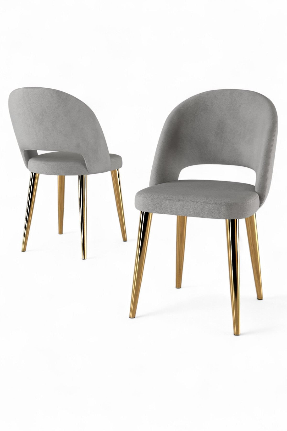 Set scaune (4 bucăți) Hanah Home, placaj, 47 x 47 x 86 cm, gri/auriu, 240CHR1840 — imaginea 2