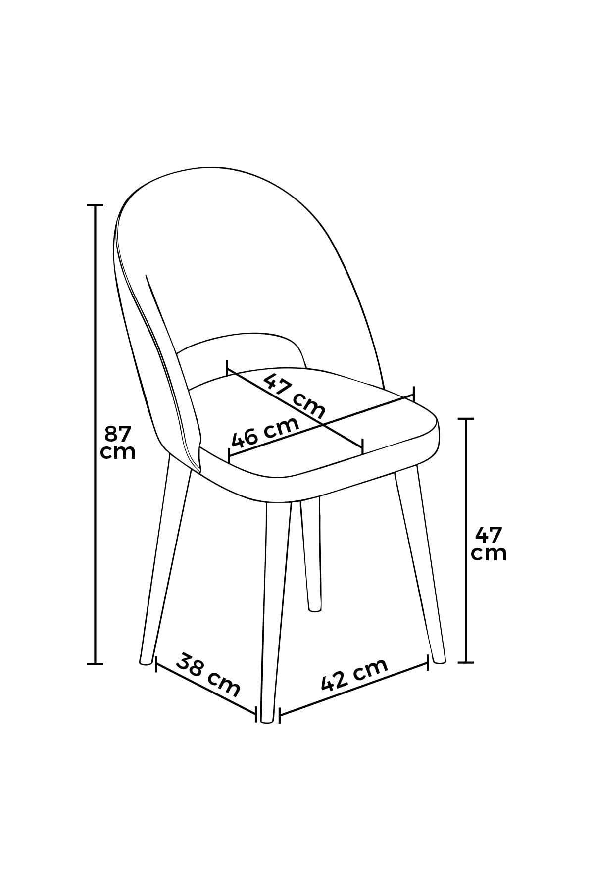 Set scaune (4 bucăți) Hanah Home, placaj, 47 x 47 x 86 cm, crem/auriu, 240CHR1838
