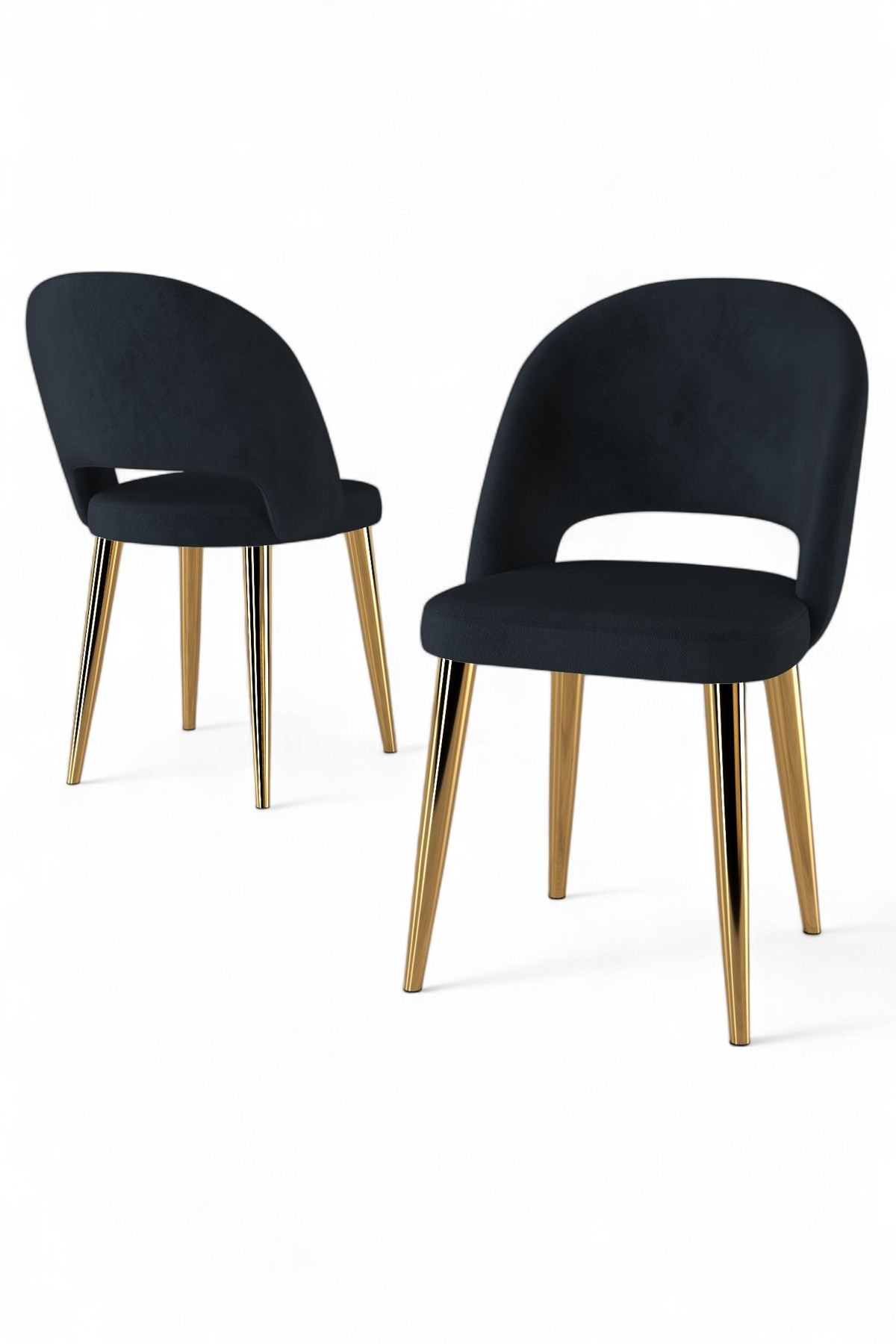Set scaune (4 bucăți) Hanah Home, placaj, 47 x 47 x 86 cm, antracit/auriu, 240CHR1837 — imaginea 3