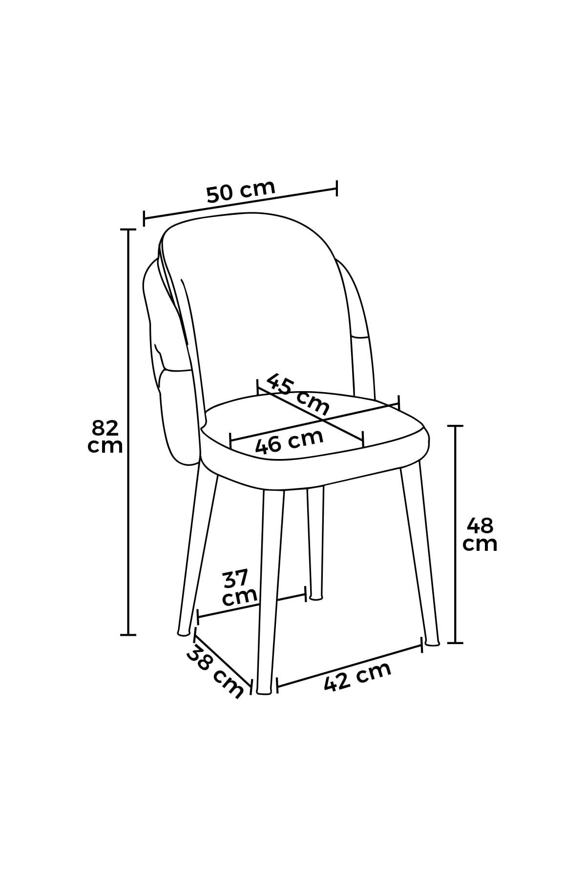 Set scaune (4 bucăți) Hanah Home, placaj, 45 x 46 x 82 cm, cappuccino/auriu, 240CHR1801