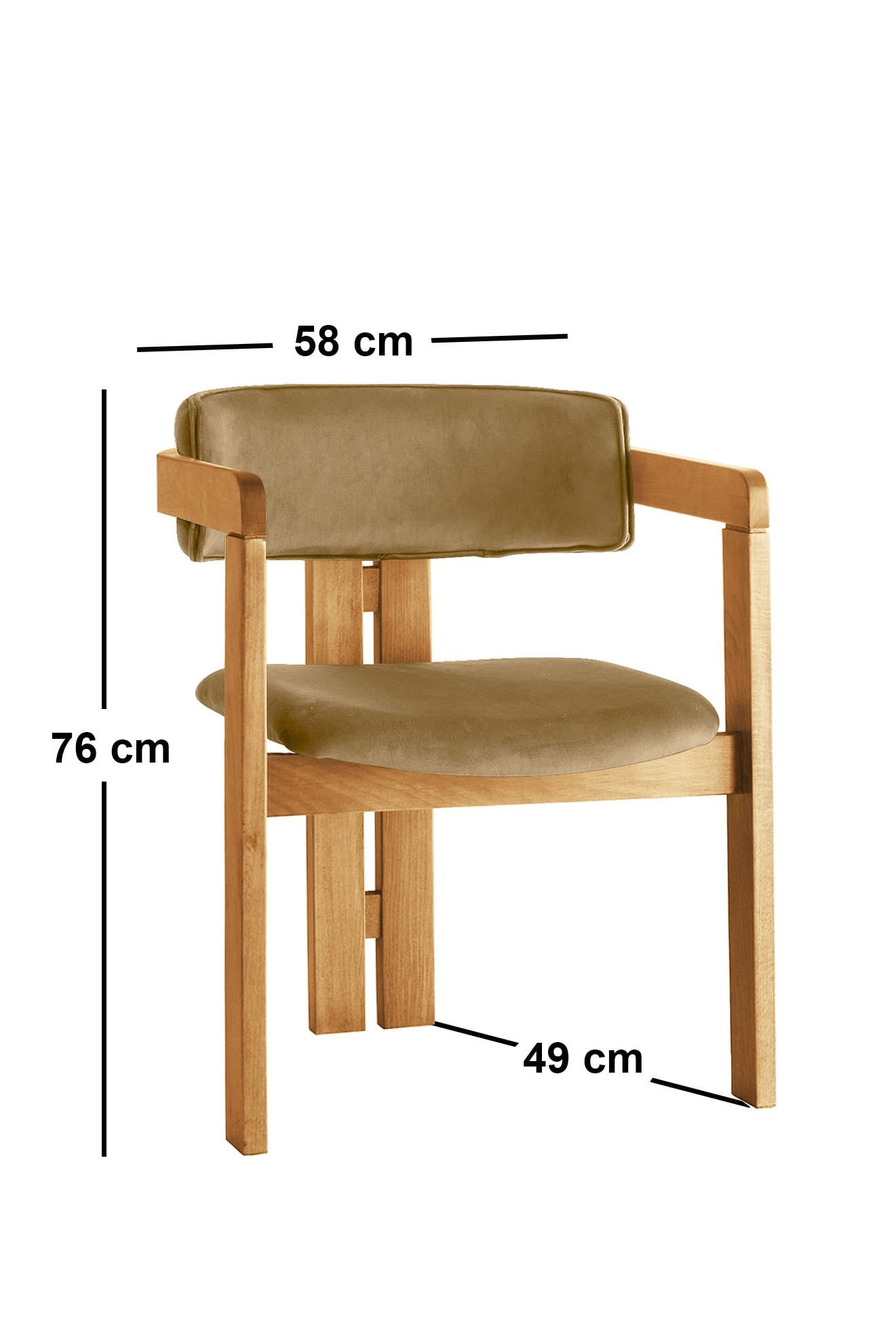 Scaun Hanah Home, placaj, 58 x 49 x 76 cm, stejar/deschis taupe, 974NMB1761 — imaginea 2