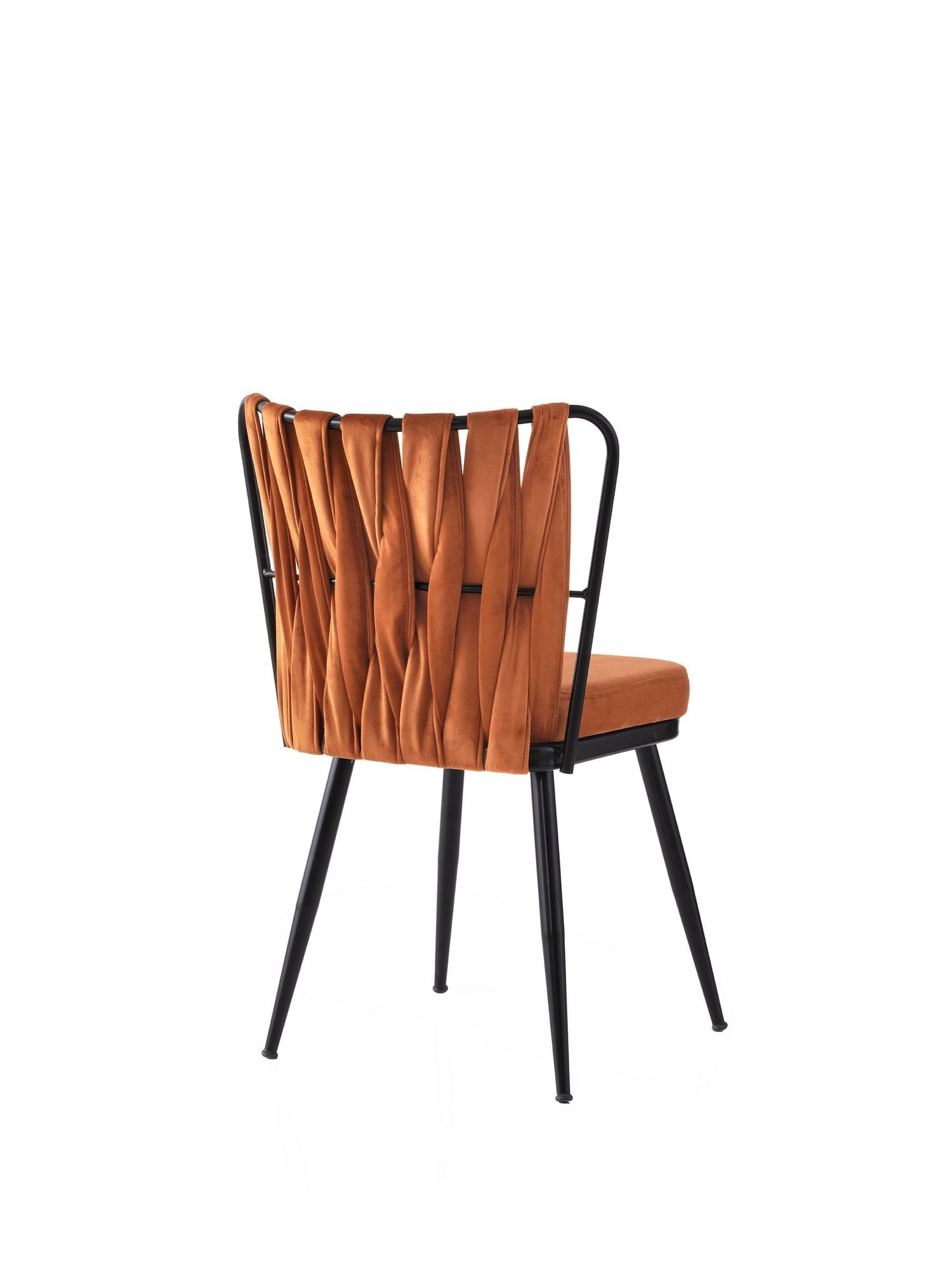 Set scaune (2 bucăți) Hanah Home, PAL melaminat, 43 x 43 x 82 cm, negru/portocaliu, 974NMB1901 — imaginea 3
