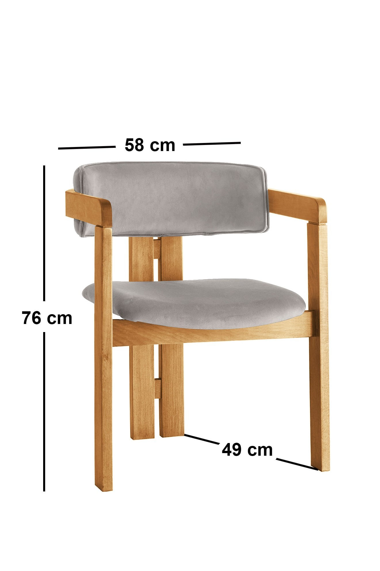 Scaun Hanah Home, placaj, 58 x 49 x 76 cm, stejar/deschis maro, 974NMB1760 — imaginea 3