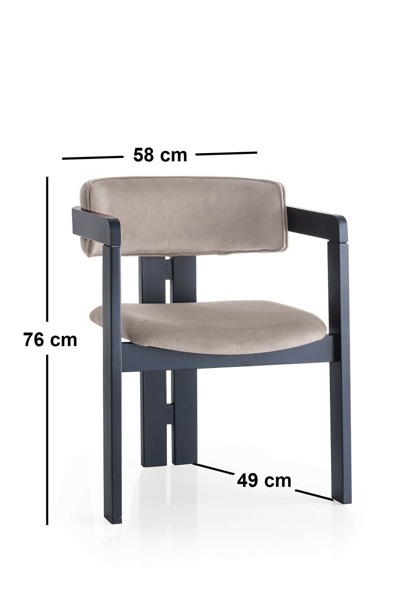 Scaun Hanah Home, placaj, 58 x 49 x 76 cm, negru/deschis maro, 974NMB1745 — imaginea 2